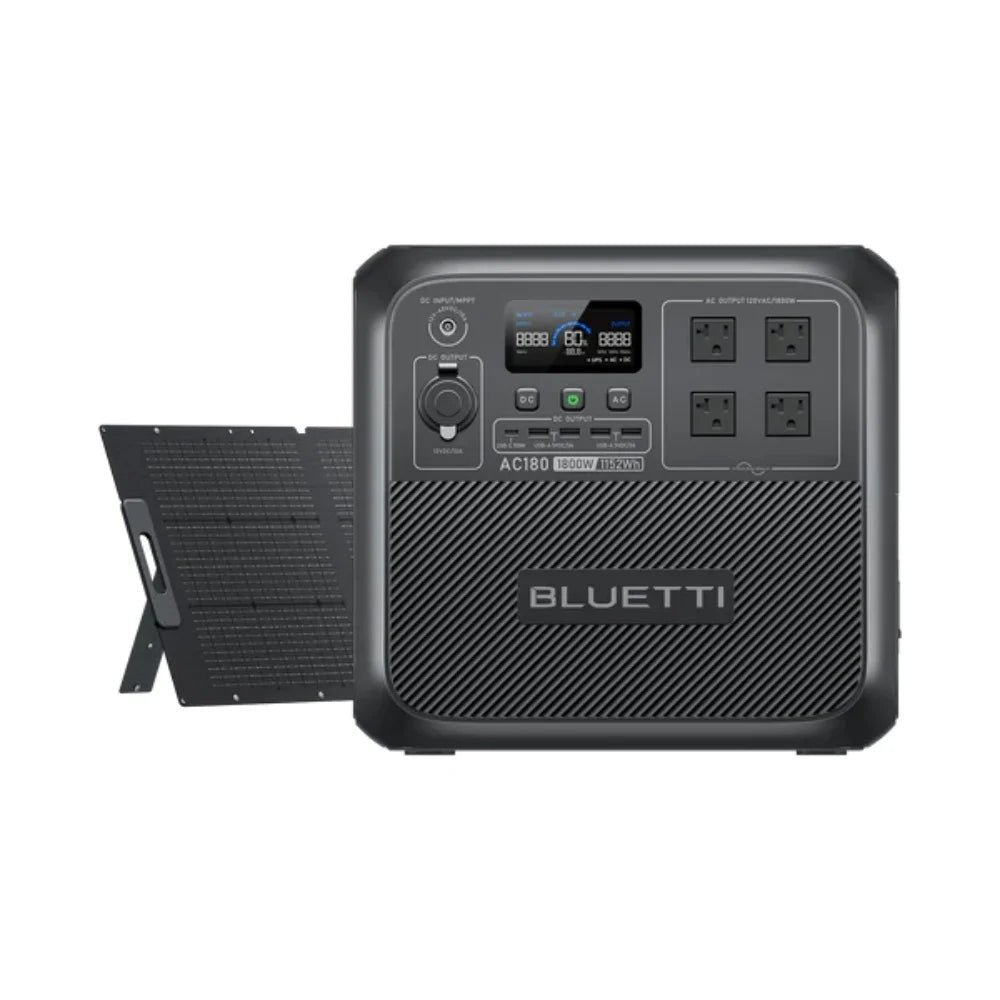 【Brand New Warranty 5 Years】BLUETTI AC180 Solar Portable Power Station 1800W 1152Wh Solar Generator for Camping Off-grid Power