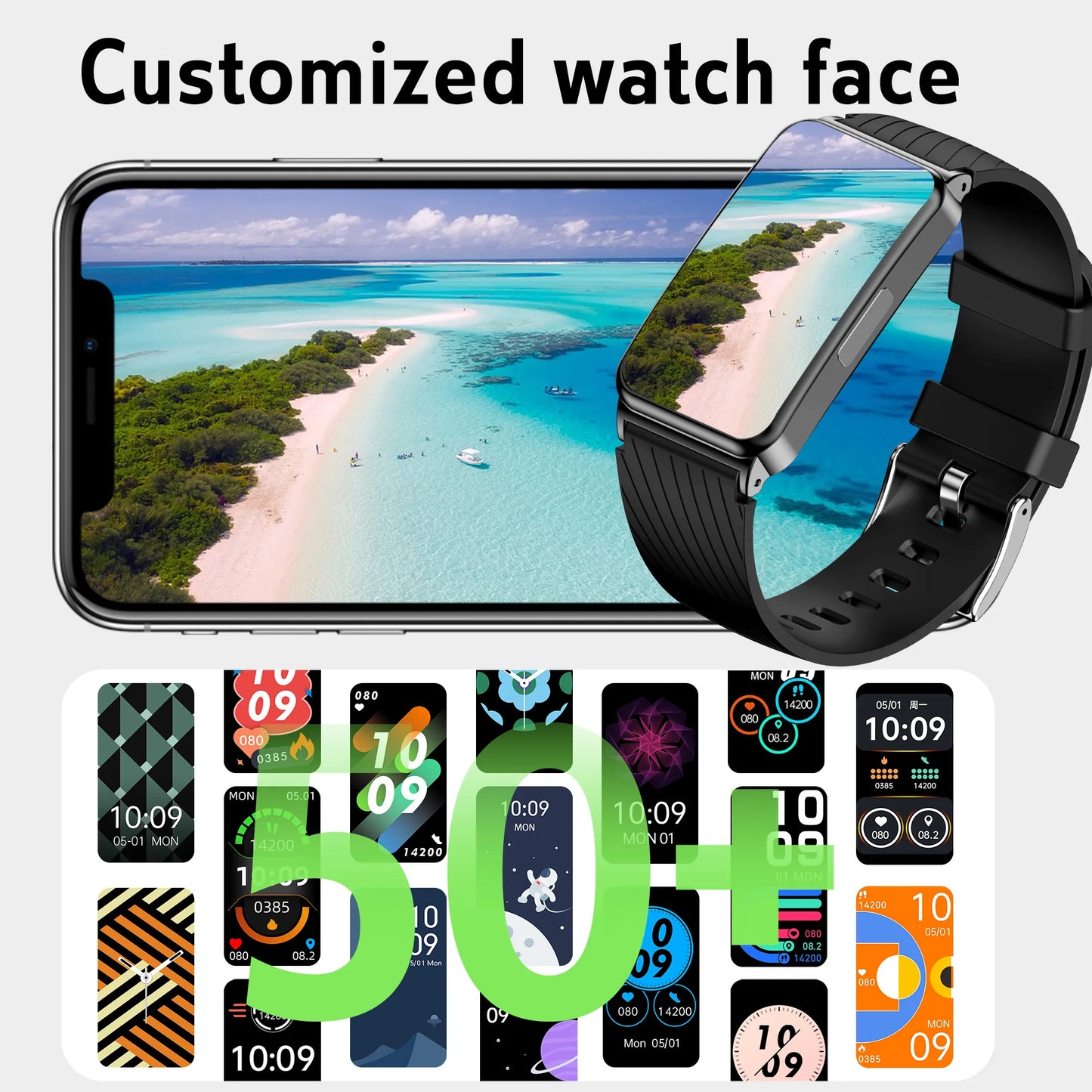 2025 New Smart Watch For Men Women 1.47'' ECG Heart Rate Alert Blood Pressure SpO2 Sleep Monitor Fitness Tracker Sports Watch