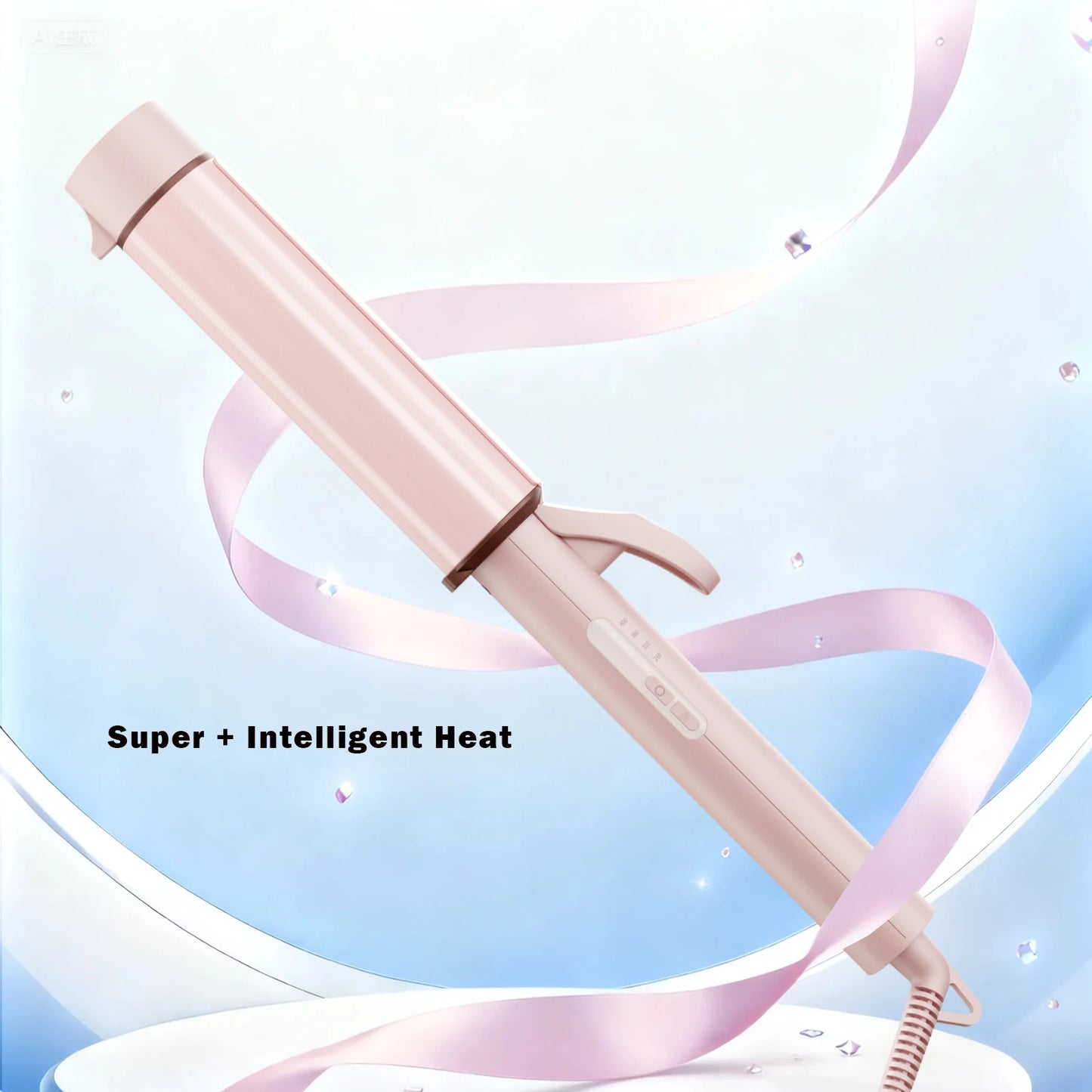 1.5 Inch Extra Large Curling Wand for Long Hair - Ceramic Tourmaline Barrel with 40000000 Negative Ions, 2 Clips