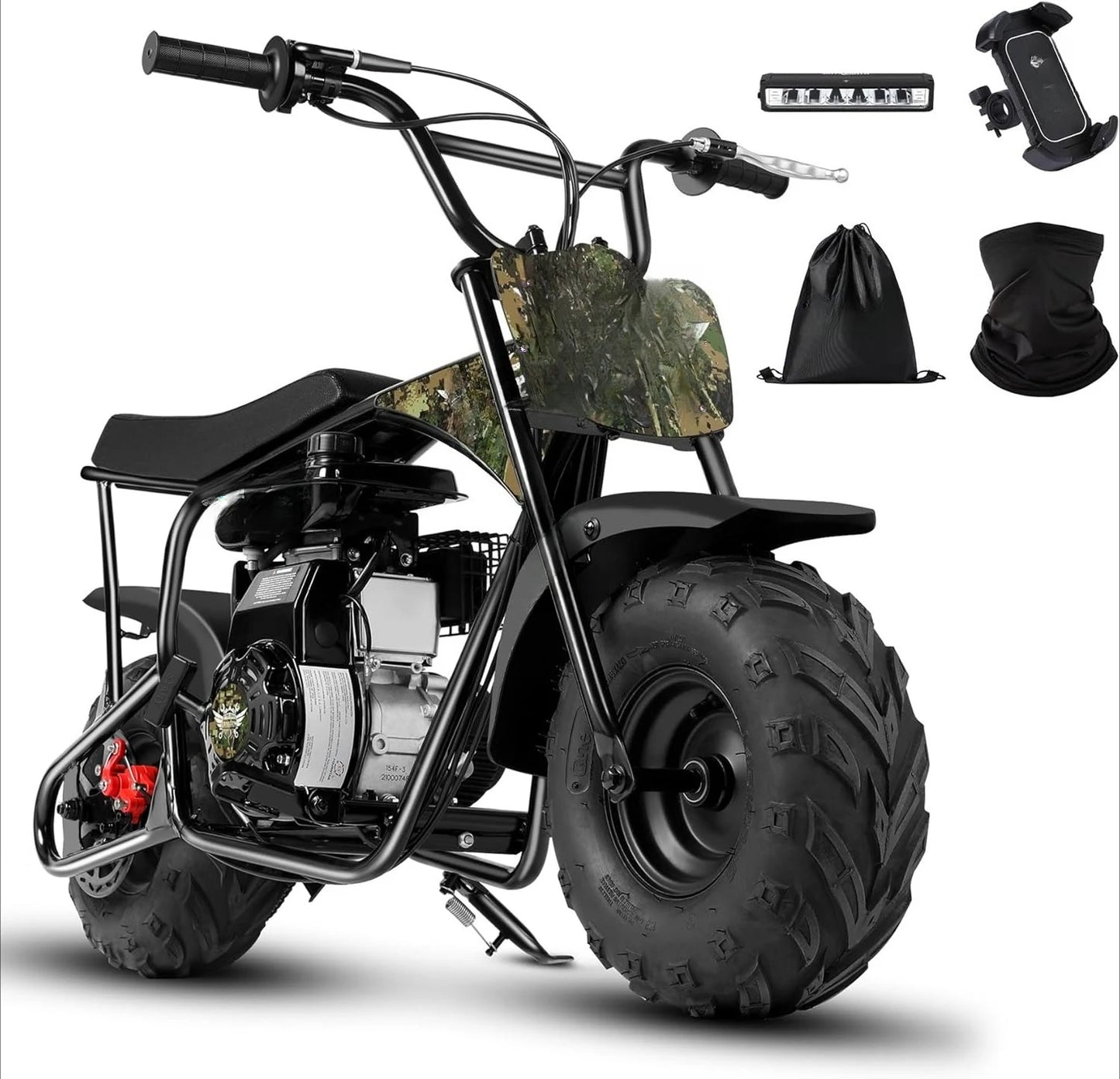 105cc 4-Stroke Dirt Off Road Trail, 28mph, Gas Powered Mini Bike with Automatic Transmission and Pull Start for Adult and Teens