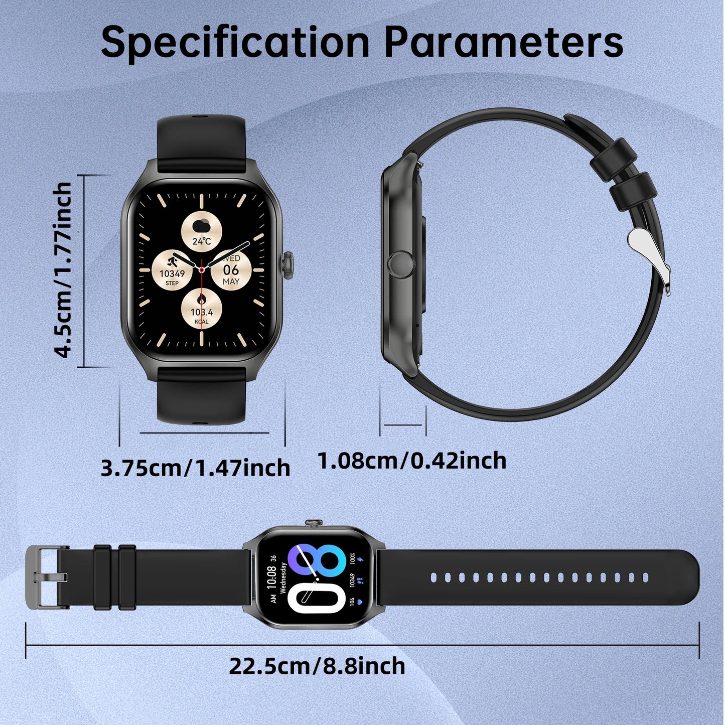 New Upgraded Smart Watch For Men And Women - Wireless Calling, Multi-Sport Mode, Call/Message Reminders, APP Notifications