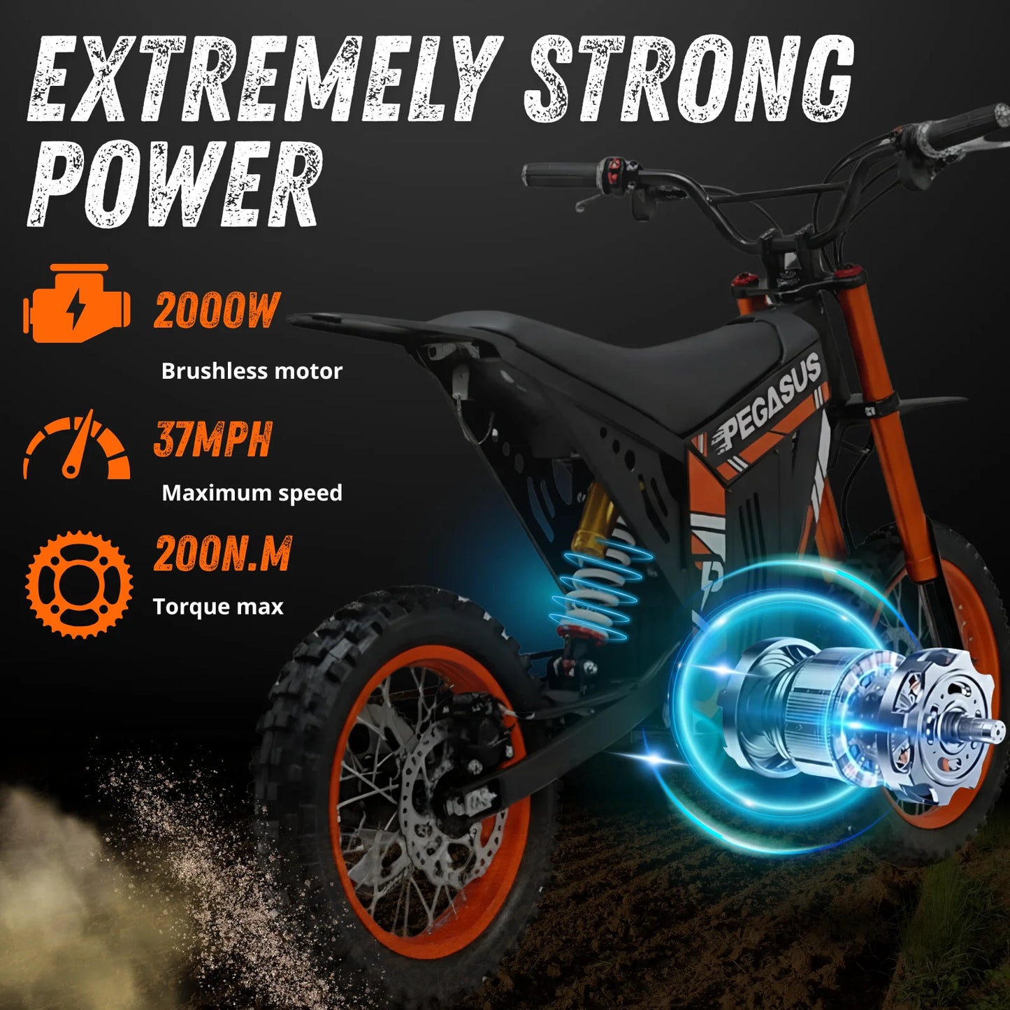 New Fashion2000W 48V 21AH 60km/h Mountain E Motorcycle Aluminum Alloy Dirt Bike 14"/12" Fat Tire Off-road Motorcycles New Energy