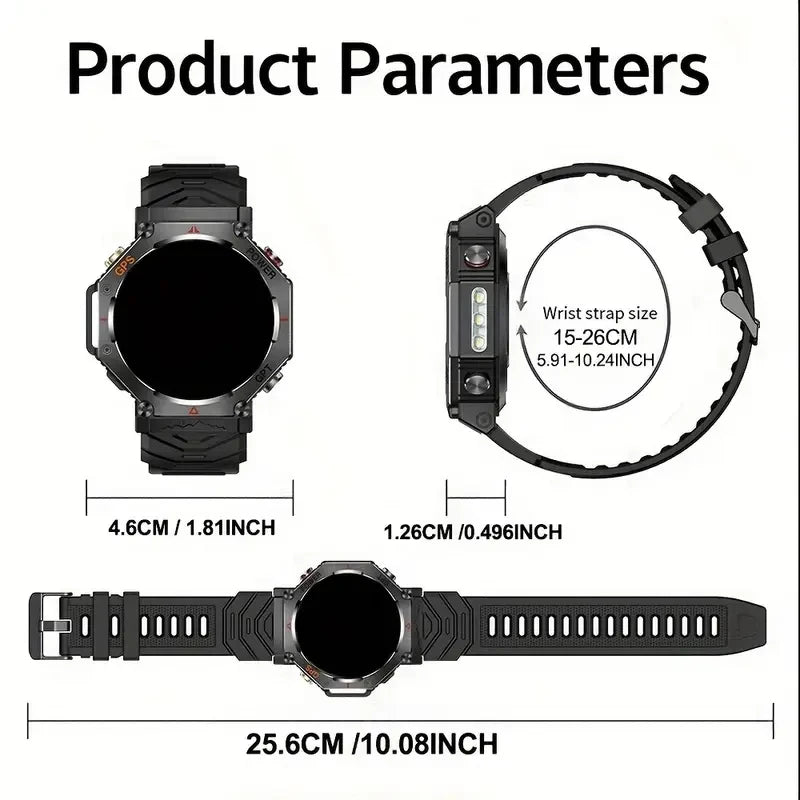SENBONO GPS Smart Watch Men Built-in GPS Bluetooth Call AI GPT Fitness Tracker Waterproof Military Sports Smartwatch for Men