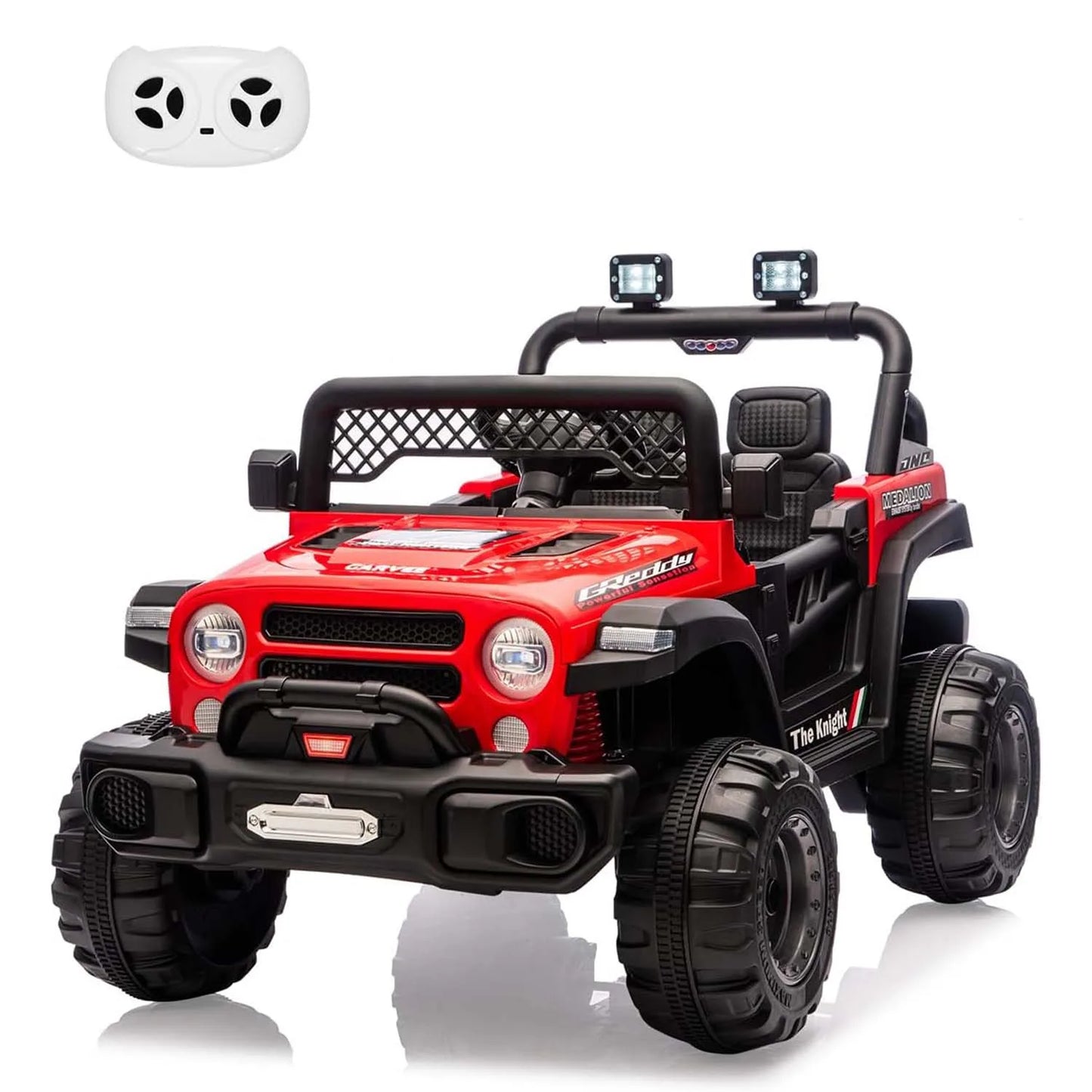 12V Kids Electric Ride-on Truck Parent Remote Control Kids' Car 3 Speeds (Max 6MPH) with LED Lights Music for Ages 2-8
