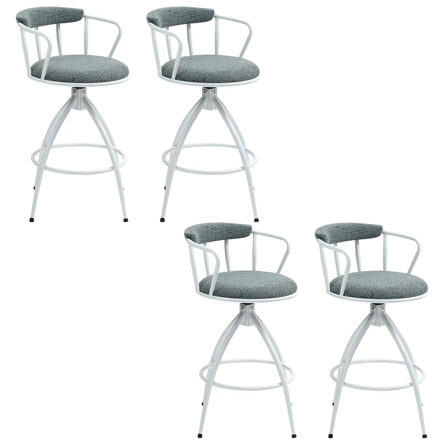 26'' Swivel Bar Stools Set of 4, Upholstered Fabric Counter Height Chairs with Metal Frame, Modern Bar Chairs with, Customized