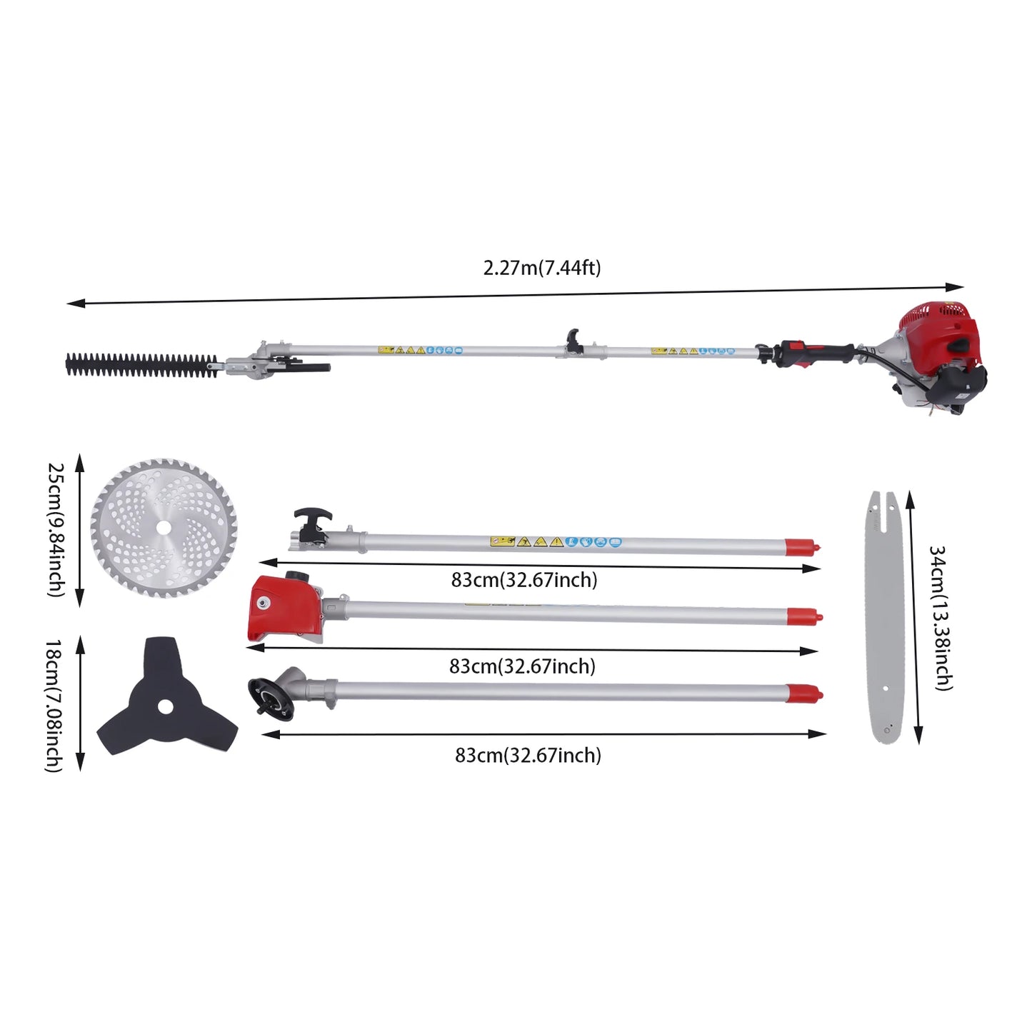 Multi Function Grass Trimmer Set With Two Stroke Engine