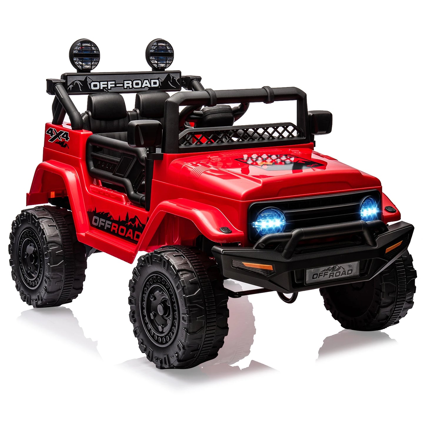 12V 3-8 Years Kids Ride On Car with 2 Seater Electric Vehicle Toy Truck Spring Suspension w/Remote Control Rechargeable