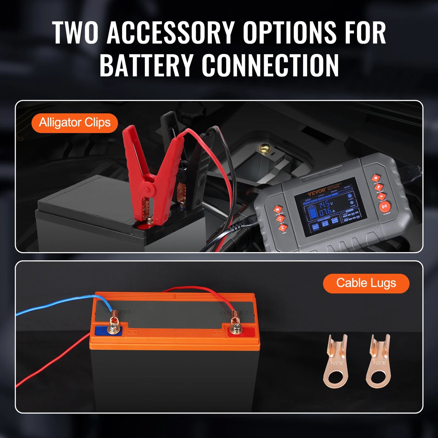 SucceBuy Smart Battery Charger 35-Amp Lithium LiFePO4 (AGM/Gel/SLA) LCD Display Trickle Charger for Boat Motorcycle Use