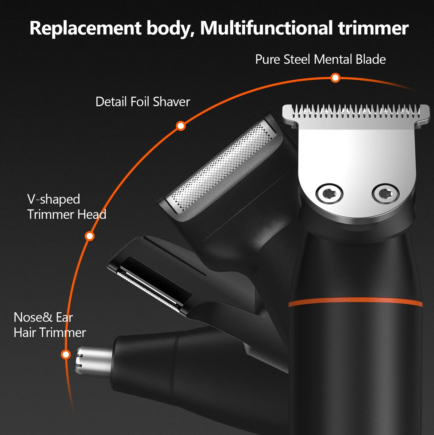 MAXGROOM 4 In 1 Body Hair Shaver Kits for Men Nose/Beard Hair Trimmer Electric IPX6 Waterproof Groin Pubic Hair Shaver for Man