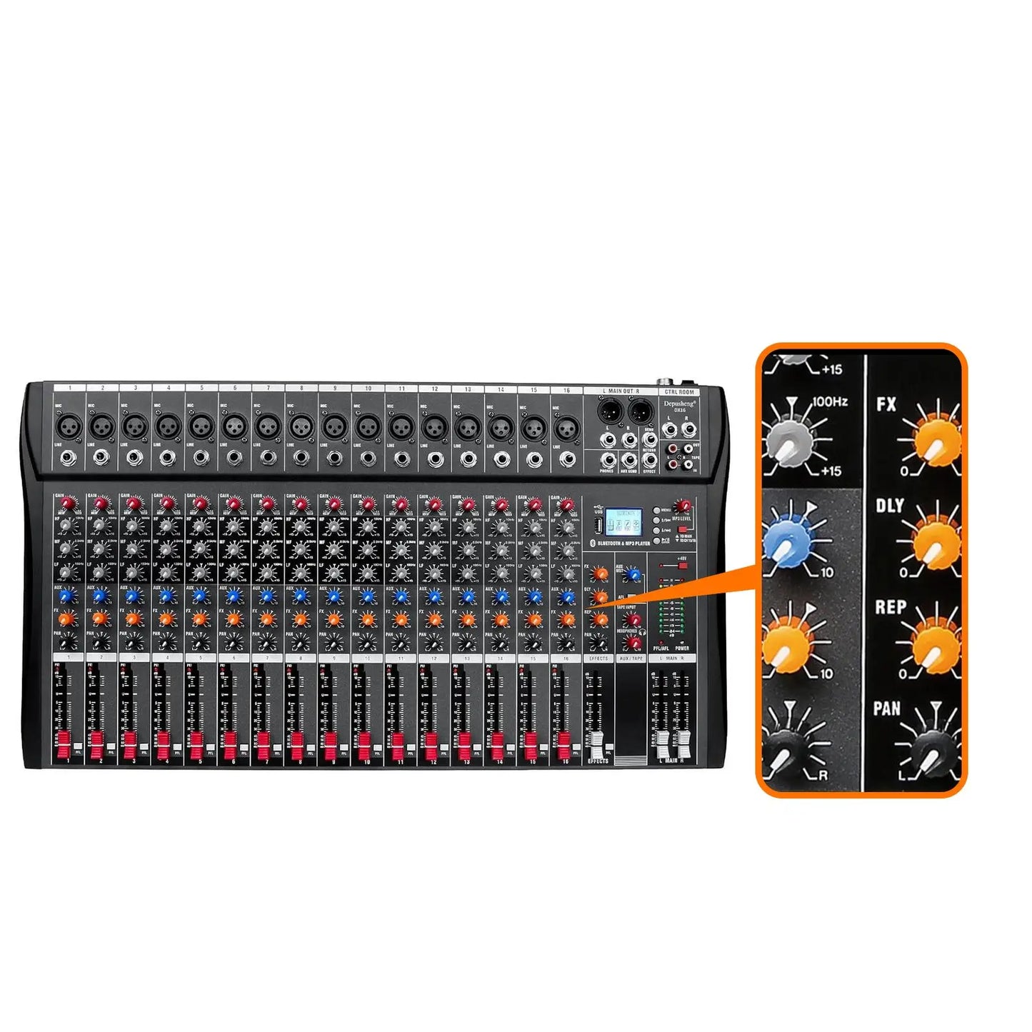 AP01 16 Channel Mixing Console Live Studio USB Bluetooth Professional Mixer