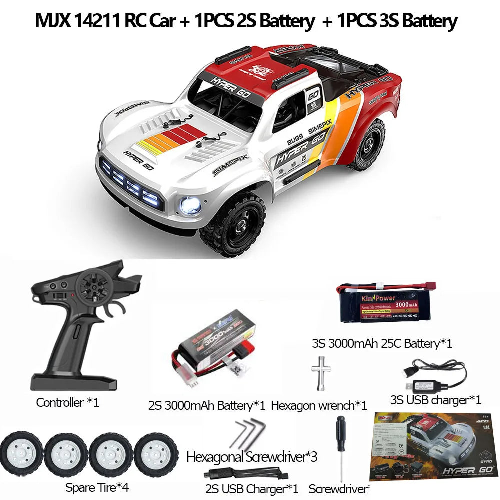 HYPER GO MJX14211 1/14 4WD RC Car 75km/h Brushless 2.4G Remote Control Car with Gyroscope Off-road Racing RC Truck Toys
