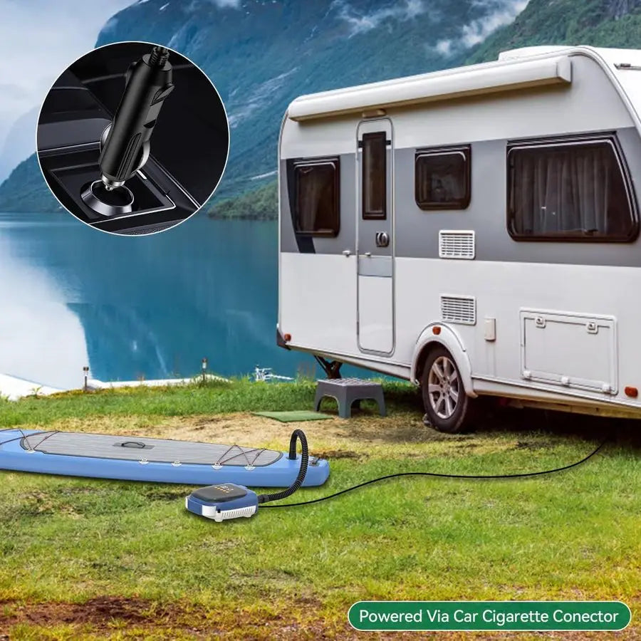 High Pressure Electric Paddle Board Pump, Portable 12V DC SUP Air Pump Inflate amp Deflate for Stand Up Paddle Boards, Kayak, Te