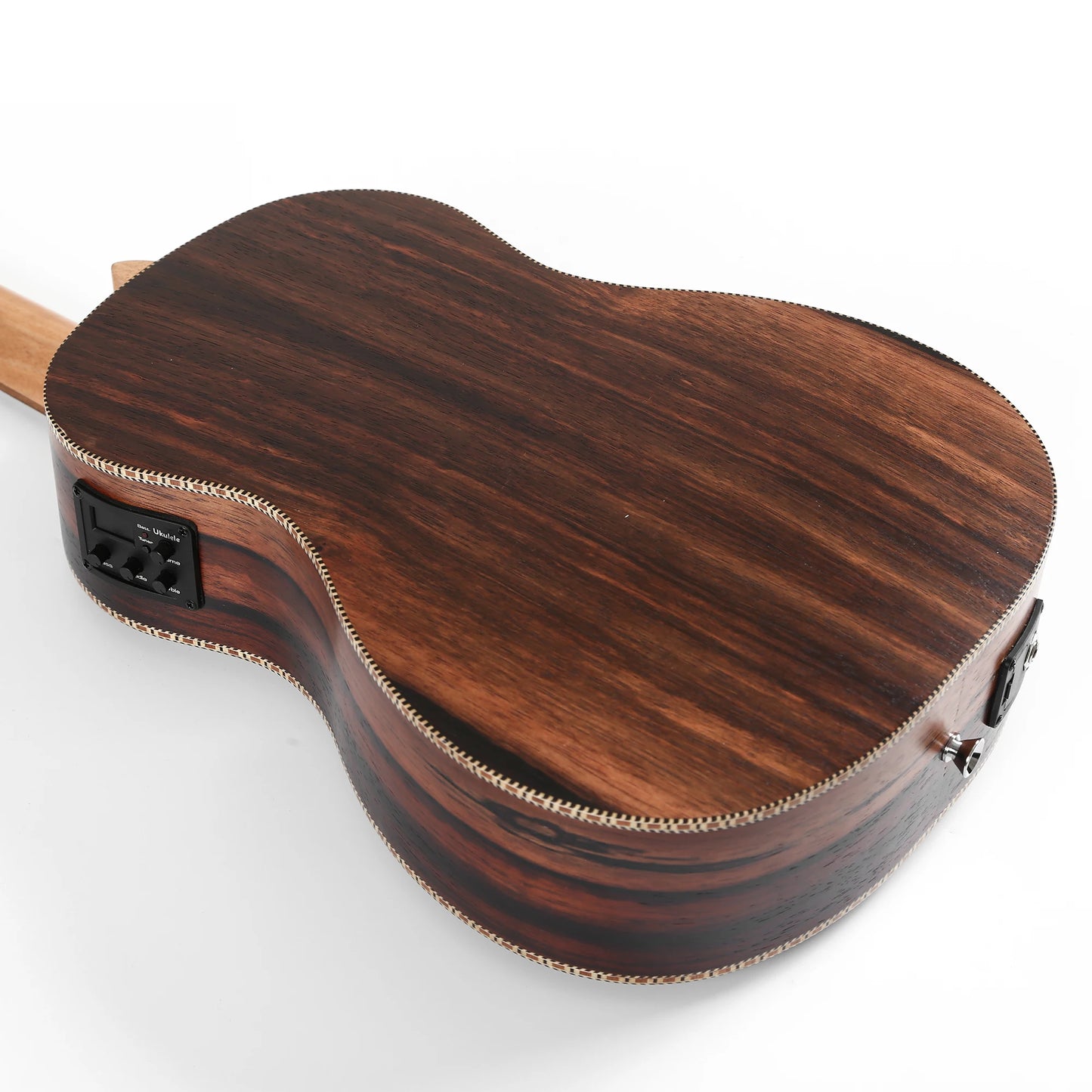 30 Inch All Blackwood Baritone Acoustic Electric Left Hand Ukulele With Truss Rod with EQ with Gig Bag,Strap,Nylon String