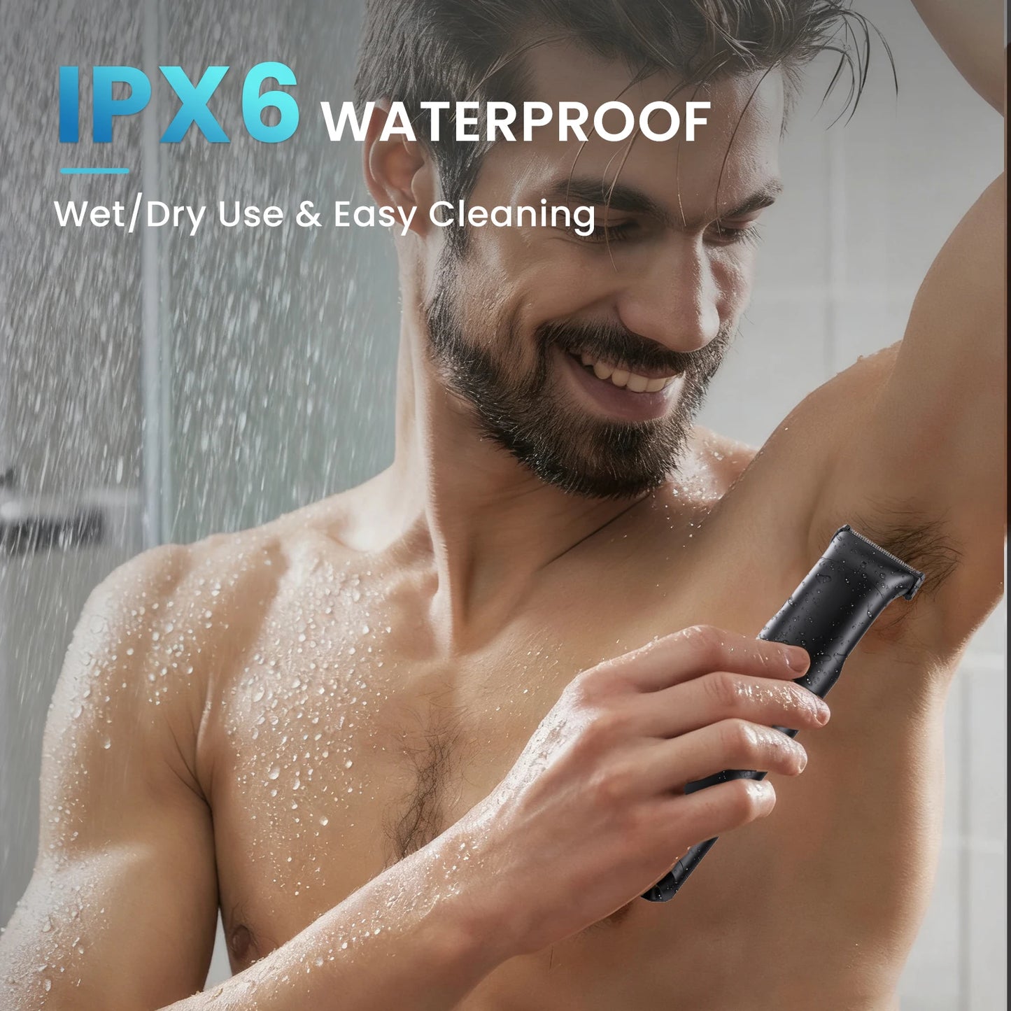 MAXGROOM 3 in 1 Men Bidirectional Body Hair Trimmer Electric Shaver IPX6 Waterproof Double-edged Razor Whole Body Hair Trimmer