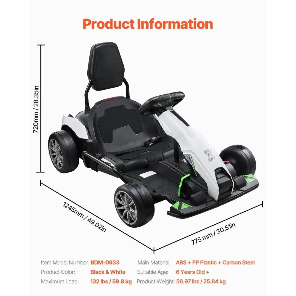 24V Electric Children's Ride-On Go Kart Drift Cart 200W Power