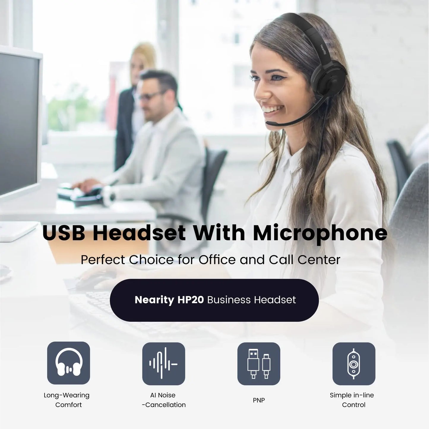 Clearance Sale Wired On-Ear Headphones with Noise Cancelling Mic USB/Type-C Connection for Office Home PC/Mac/Laptop