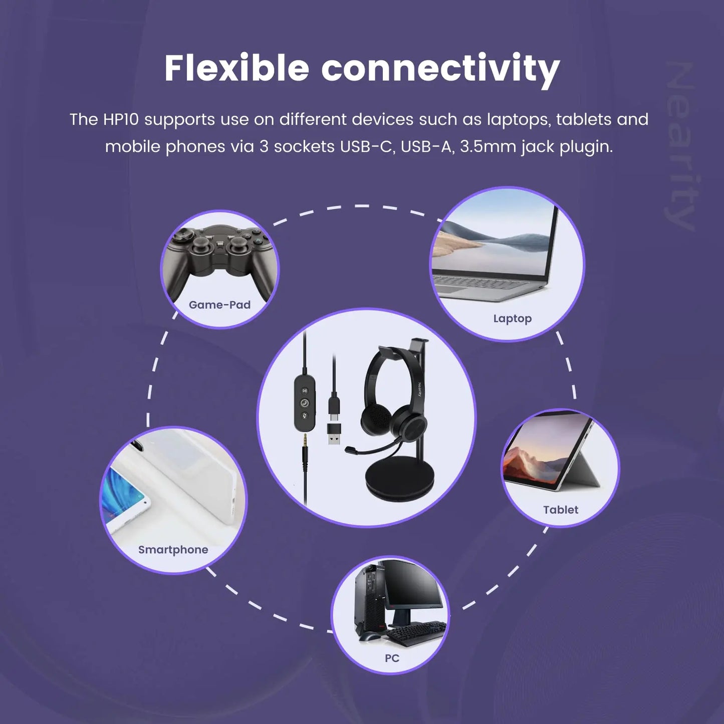 Nearity Clearance Sale Wired Over-Ear Headphones with Microphone, Noise Cancelling Heaset for Office Home Business PC/Mac/Laptop