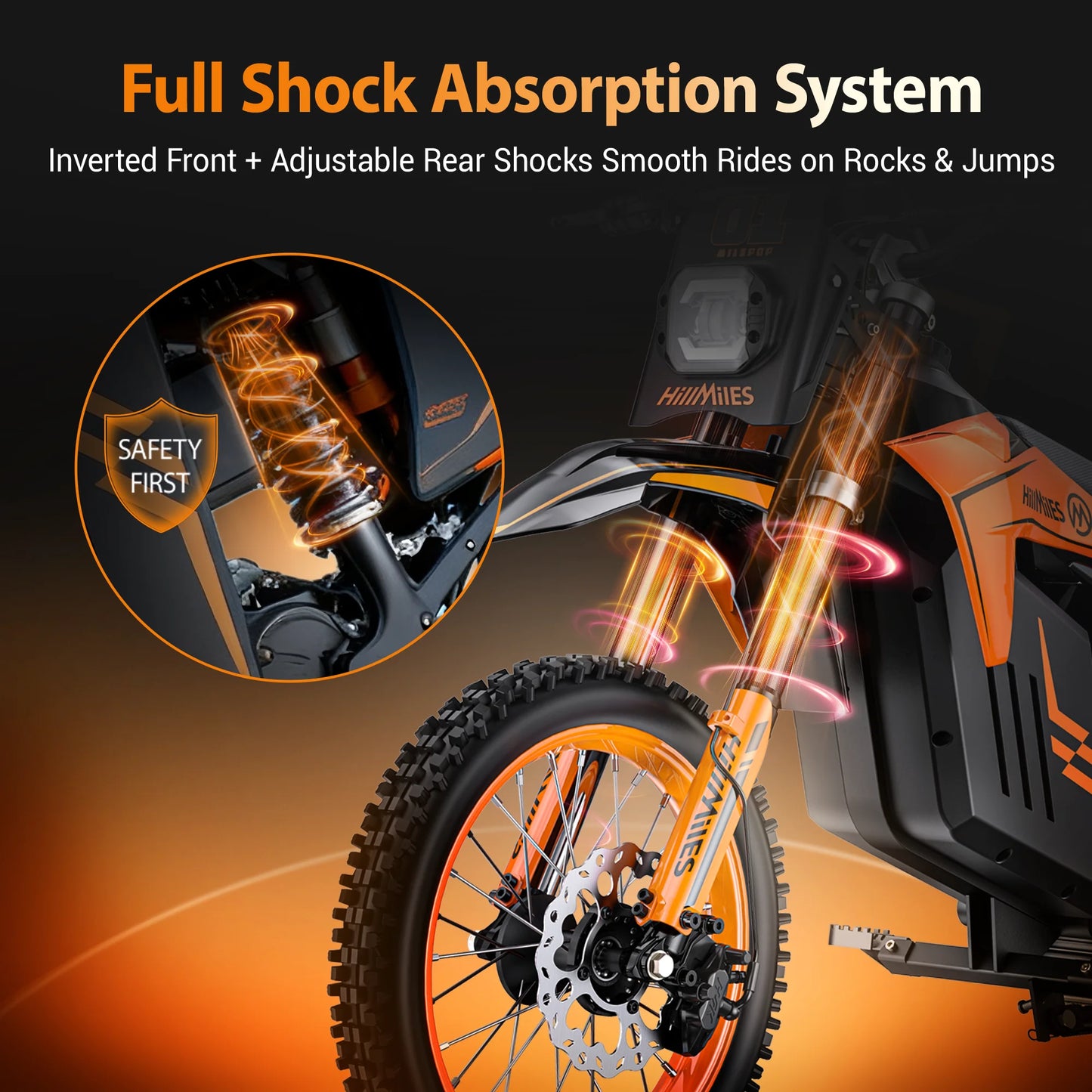 ENGWE HillMiles MilePop 1 Youth Electric Motorcycle, 2000W 48V E-Bike with Dual Suspension, Hydraulic Brakes, Off-Road Tires