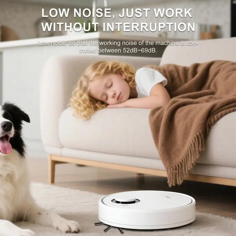 Vacuum and Mop Combo, Robotic Vacuum Cleaner,Featuring a 3in1 Comprehensive Cleaning System,UltraThin and Silent,Obstacle Avoida