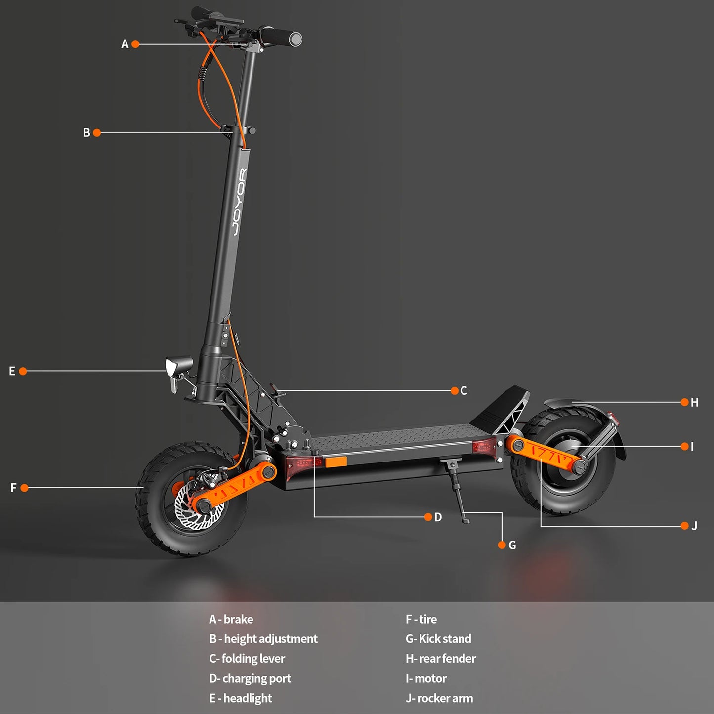 【Used - Like New】JOYOR S5-Z electric scooter 600W power motor speed 31Mph, 34-Mile Range, Foldable Design for Commuting & Advent