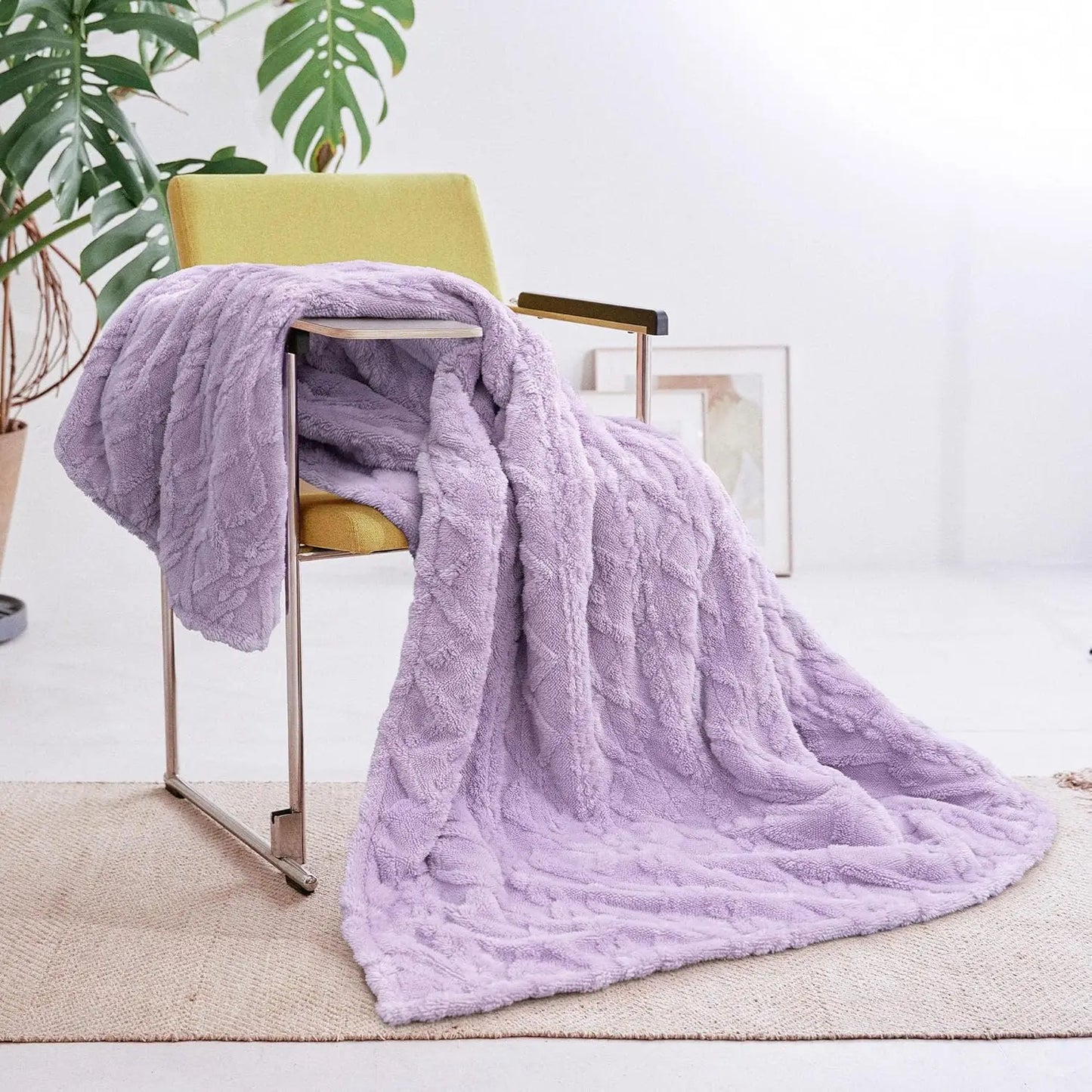 Soft Electric Heated Throw Blanket, 50x60 Inches, 5 Heat Levels with Auto-Off, Machine Washable in Purple