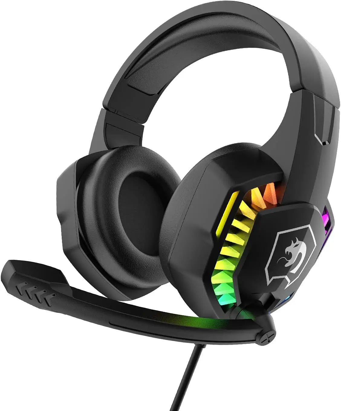 MAMBASNAKE CY907 RGB Gaming Headset, 5.1 Channel Stereo Surround Sound, 3.5mm Wired LED Over-Ear Comfort Headphone