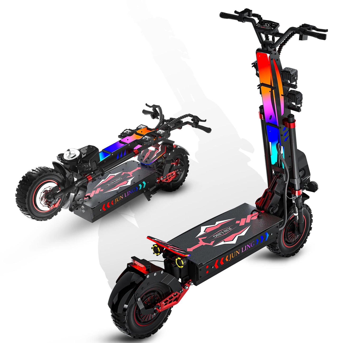 JUNLING JL86 10000W Dual Motor Off Road Electric Scooter for Adults with 55 MPH speed 75 Miles Range