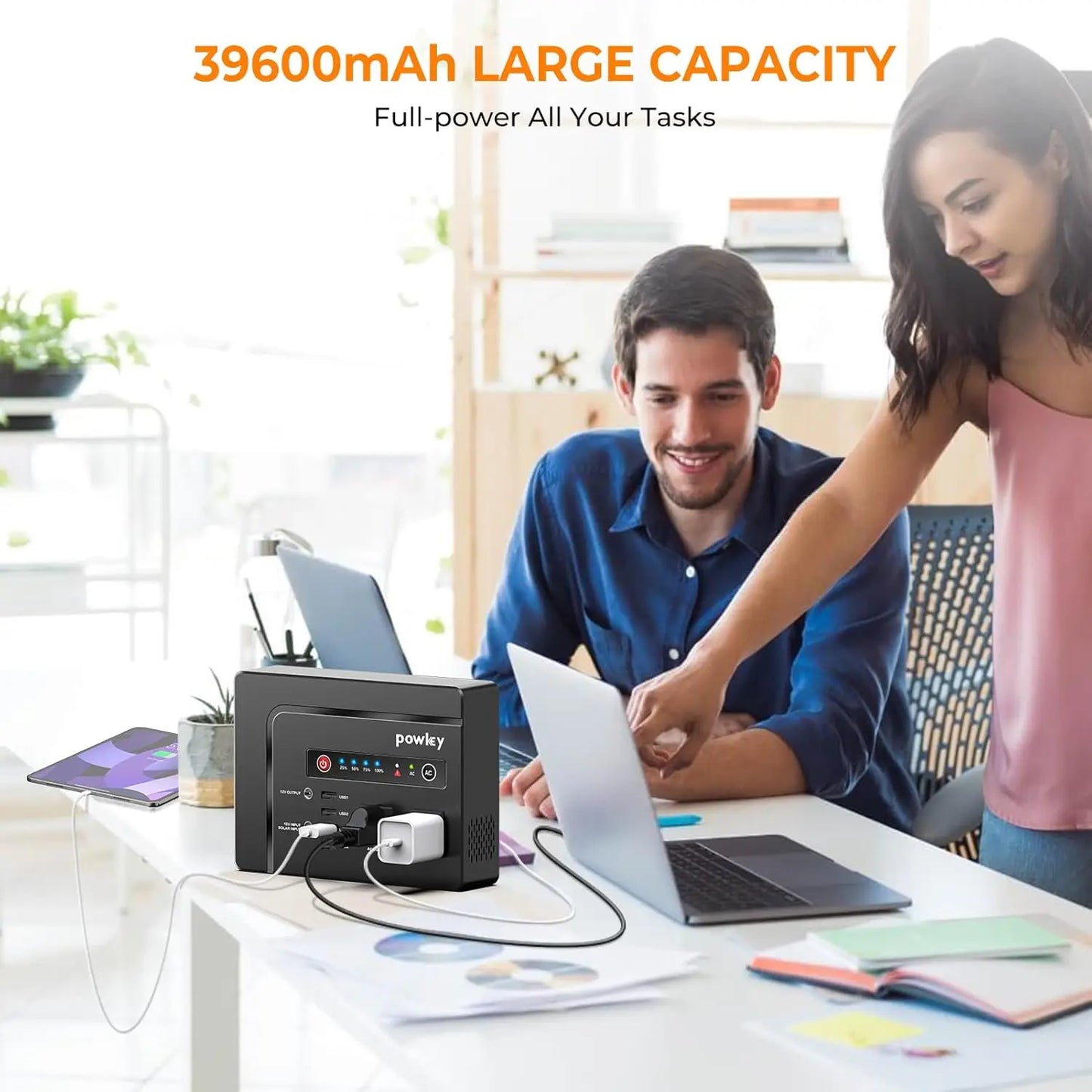 200W Portable Solar Generator 146Wh Battery Pack with AC Outlets USB Ports for Camping Travel Outdoor