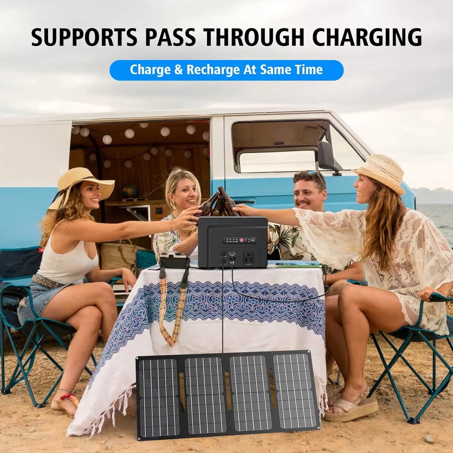 Powkey Portable Power Station 100W/97.68Wh, Power Bank with AC Outlet 26400mAh Fast Charging Battery Pack for Outdoor Camping RV