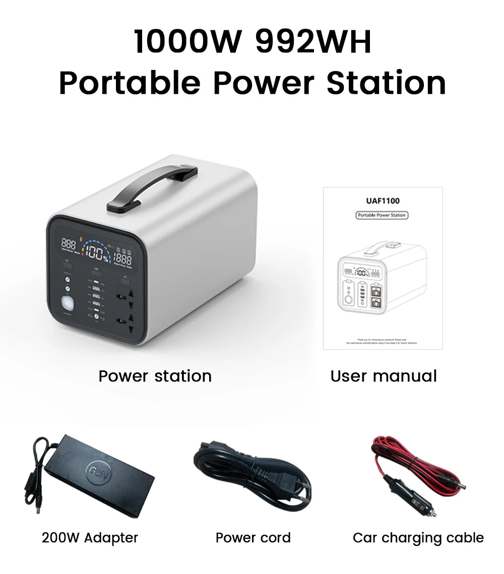 2400W 1800W 500W Portable Power Station 1024wh 345wh Lifepo4 Battery Powerful Power Bank Solar Generator Emergency Power Supply