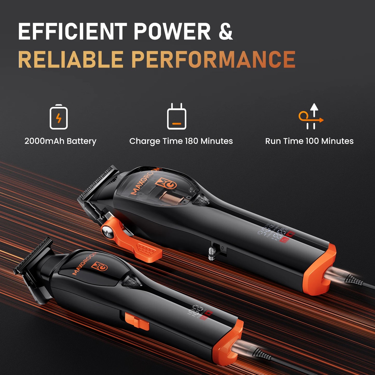 MAXGROOM Professional Hair Clippers for Men Premium Home Haircut Kit Cordless Hair Cutting Clippers and Trimmers Set