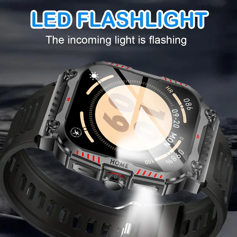 W&O X7 Plus Sports Smart Watch Man Woman LED Flashlight Smartwatch Wireless Call Watches Message Notification Long Battery Time