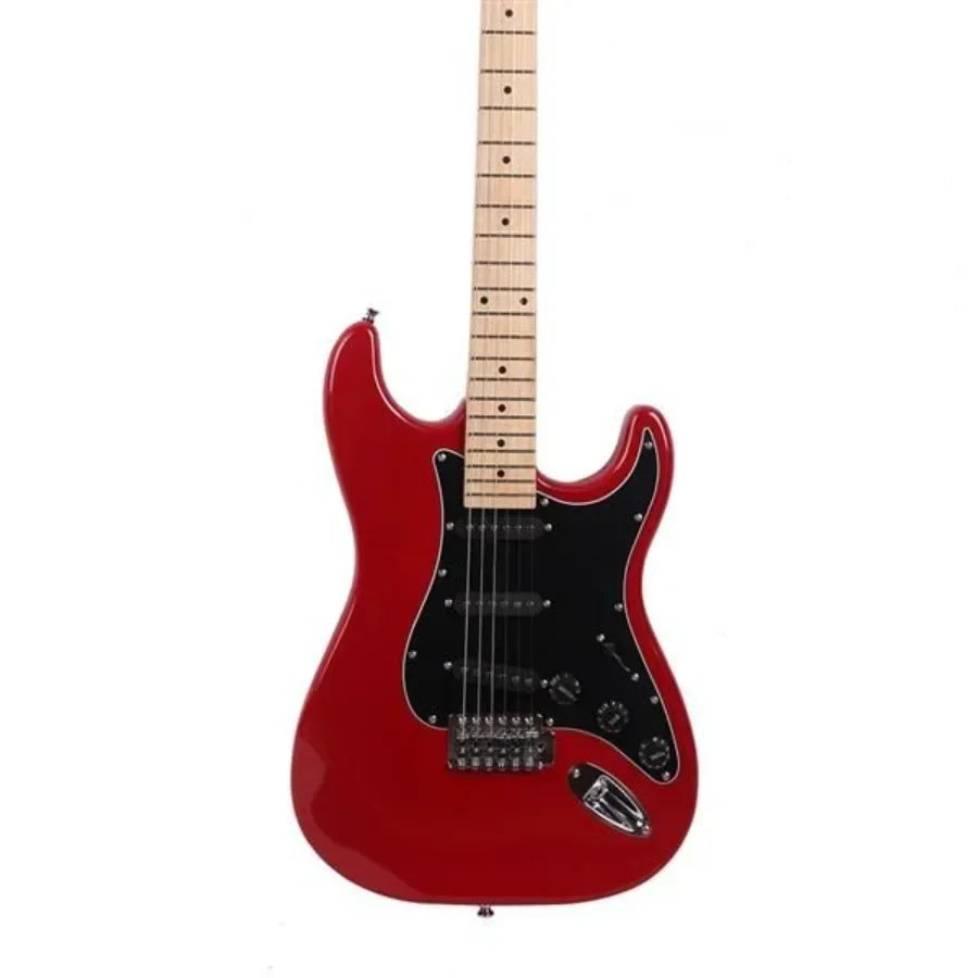 Glarry GST Stylish Electric Guitar Kit with Black Pickguard Red