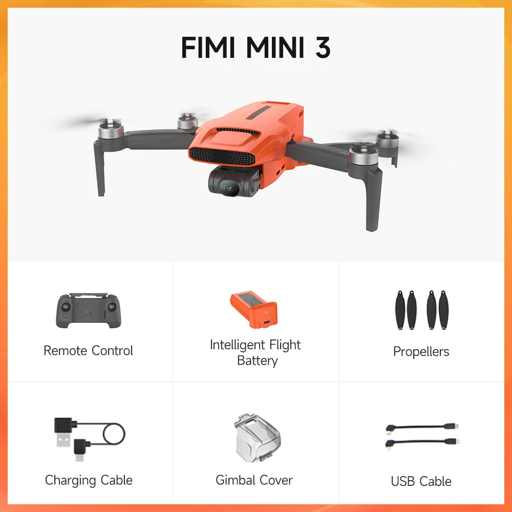 FIMI MINI 3 drone 4K Super Night Video 9km 3-axis Gimbal 249g Ultralight design smart tracking C0 Certification