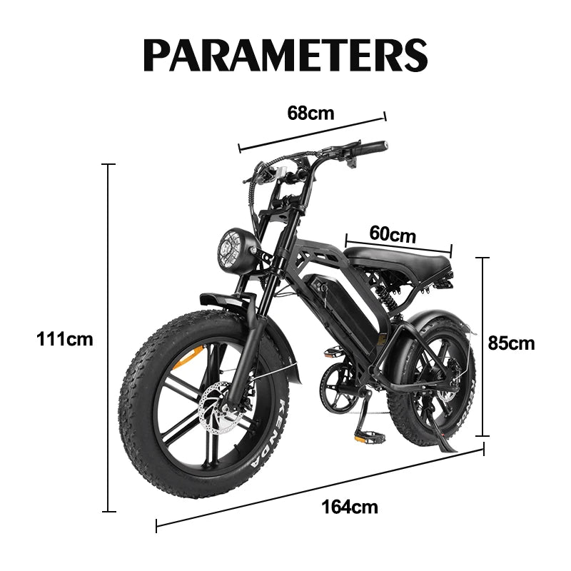 MOVCAN, V20, Adult Electric Bike, 19MPH 40 Miles, 750W Brushless Motor, Removable Battery 48V 15.6AH, Commuter Electric Bike