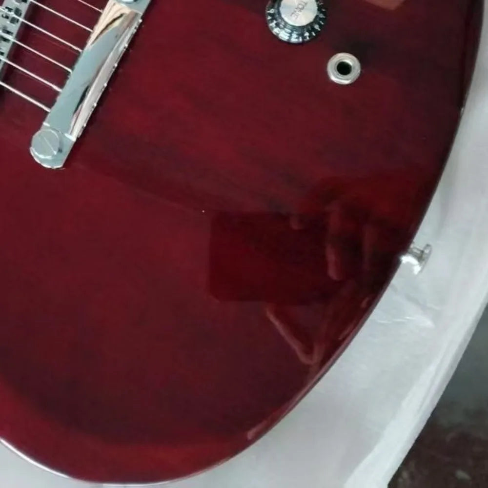 Free Shipping Red Electric Guitar Solid Wood Body 22 Frets for Rock Blues Jazz Musician's Choice Instrument