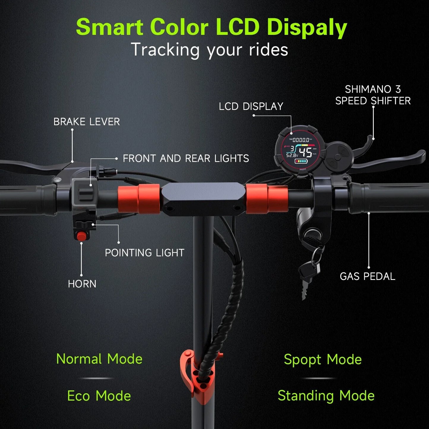 11 inch tires foiding electric scooter 1200w strong power 31 mph fast speed long range removable seat all terrain scooter