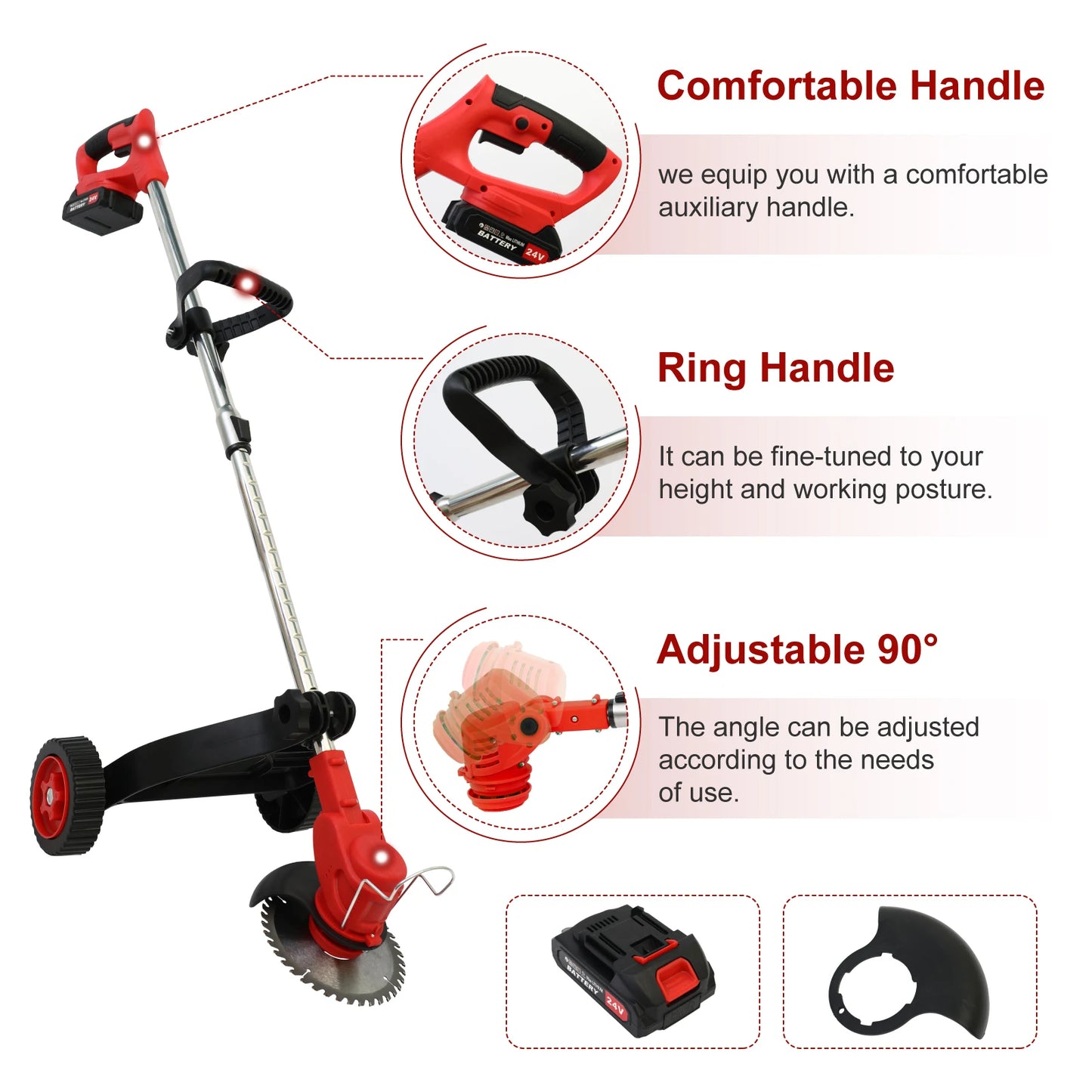 Cordless Weed Trimmer Edger 21V With 1.5Ah Battery