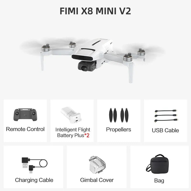 New Drone Fimi X8 Mini V2 Professional With 4K Camera EIS WIFI Uav 37min Endurance 9km RC Dron Quadcopter 3-axis Gimbal Toys