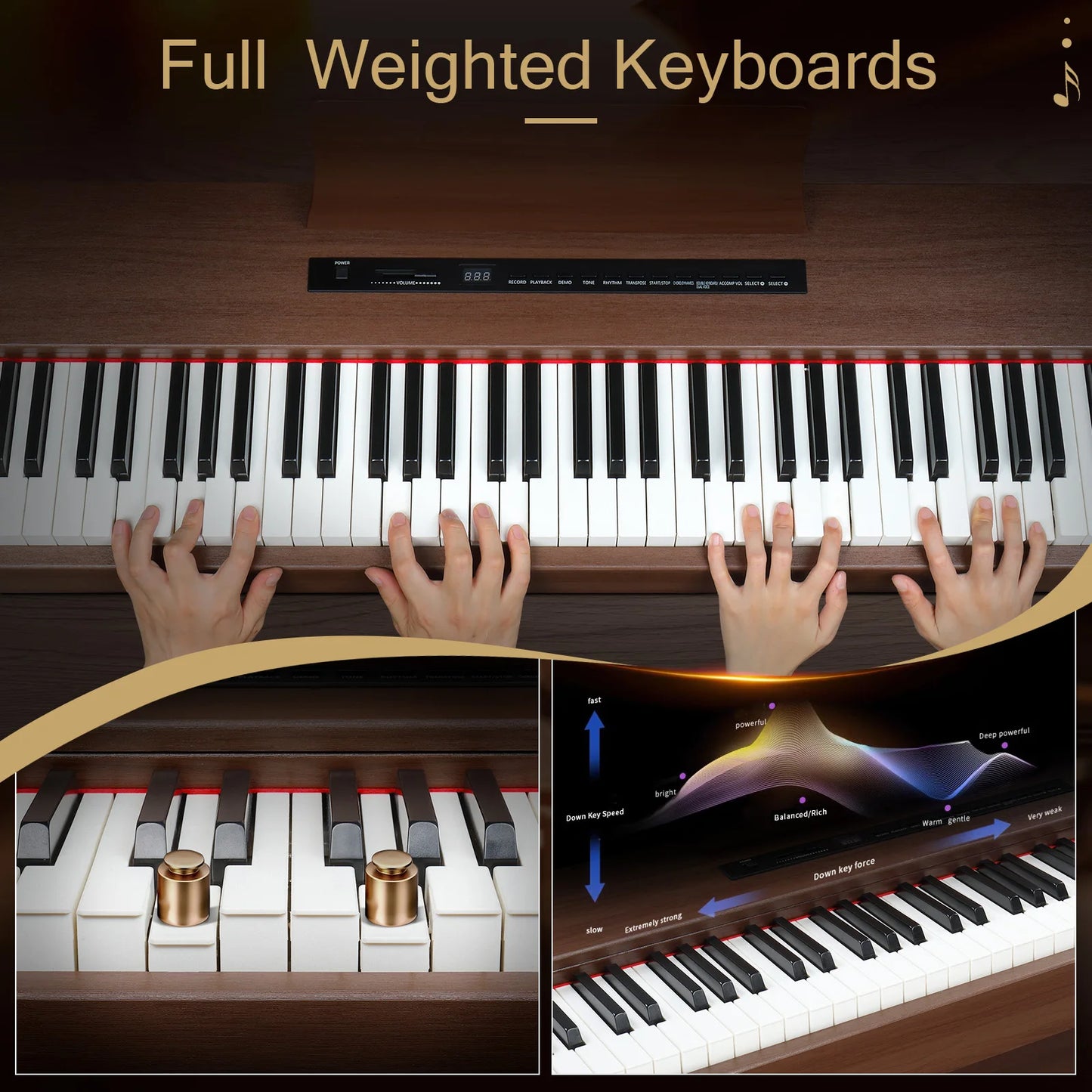 GDP-104/A-815 88-key heavy hammer keyboard Vertical Black Walnut electric piano without cover United States