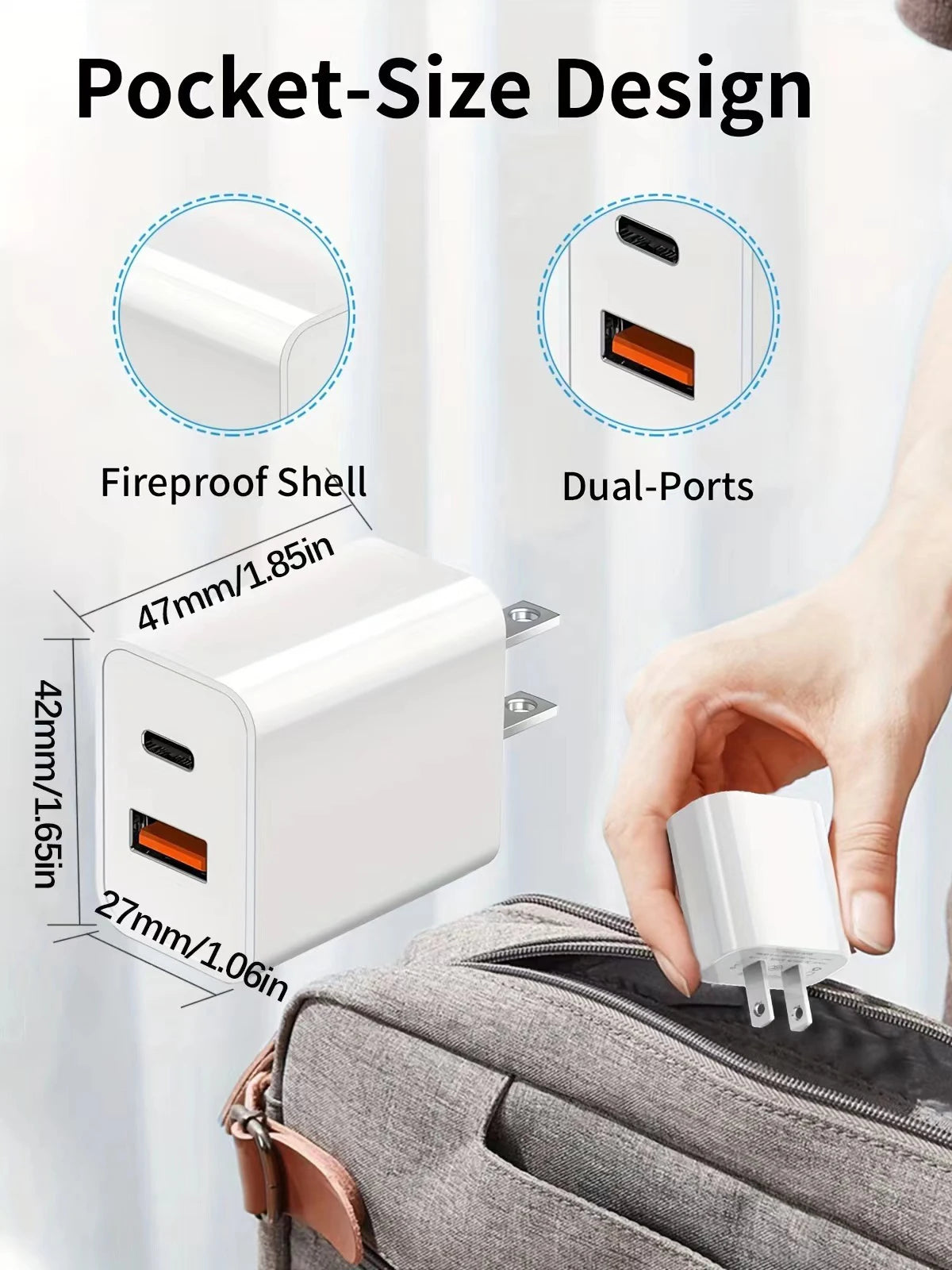 "Dual fast" 20W USB C fast Charger Block Dual Port Power Adapter with 6FT Cable Type C Fast Charging Set for iPhone 15 Series i