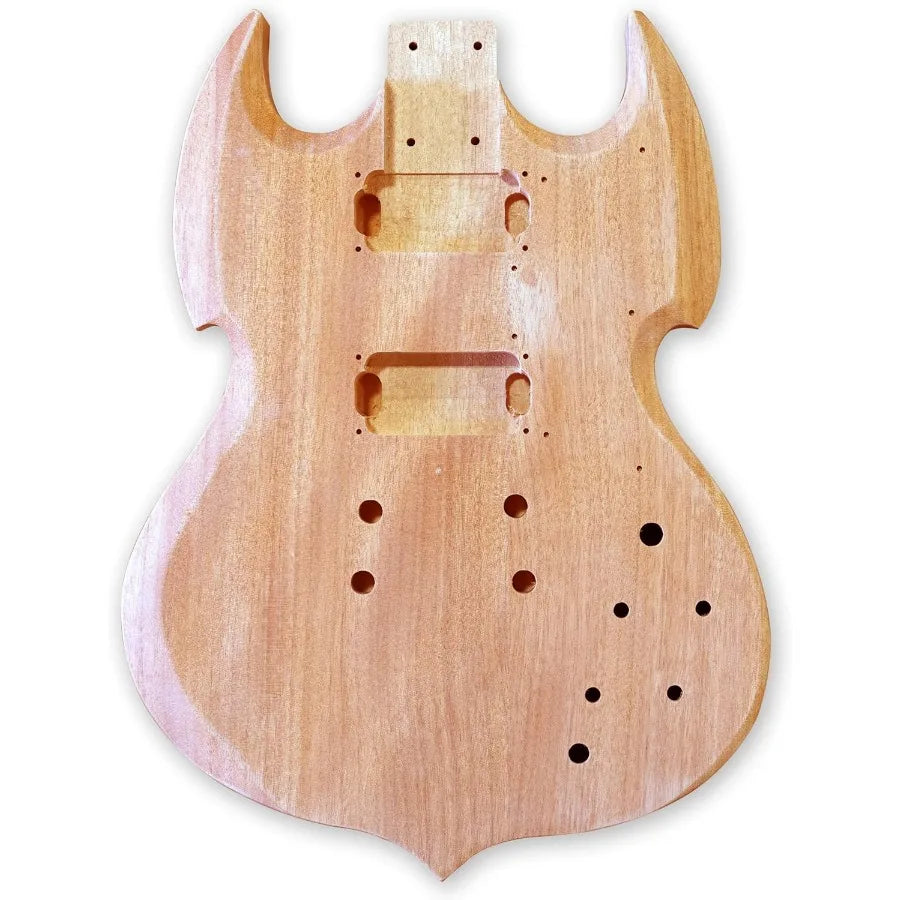 DIY Electric Guitar Kits for Beginners with Okoume Wood Body Maple Neck Composite Ebony Fingerboard H-H Pickups Ideal for Custo