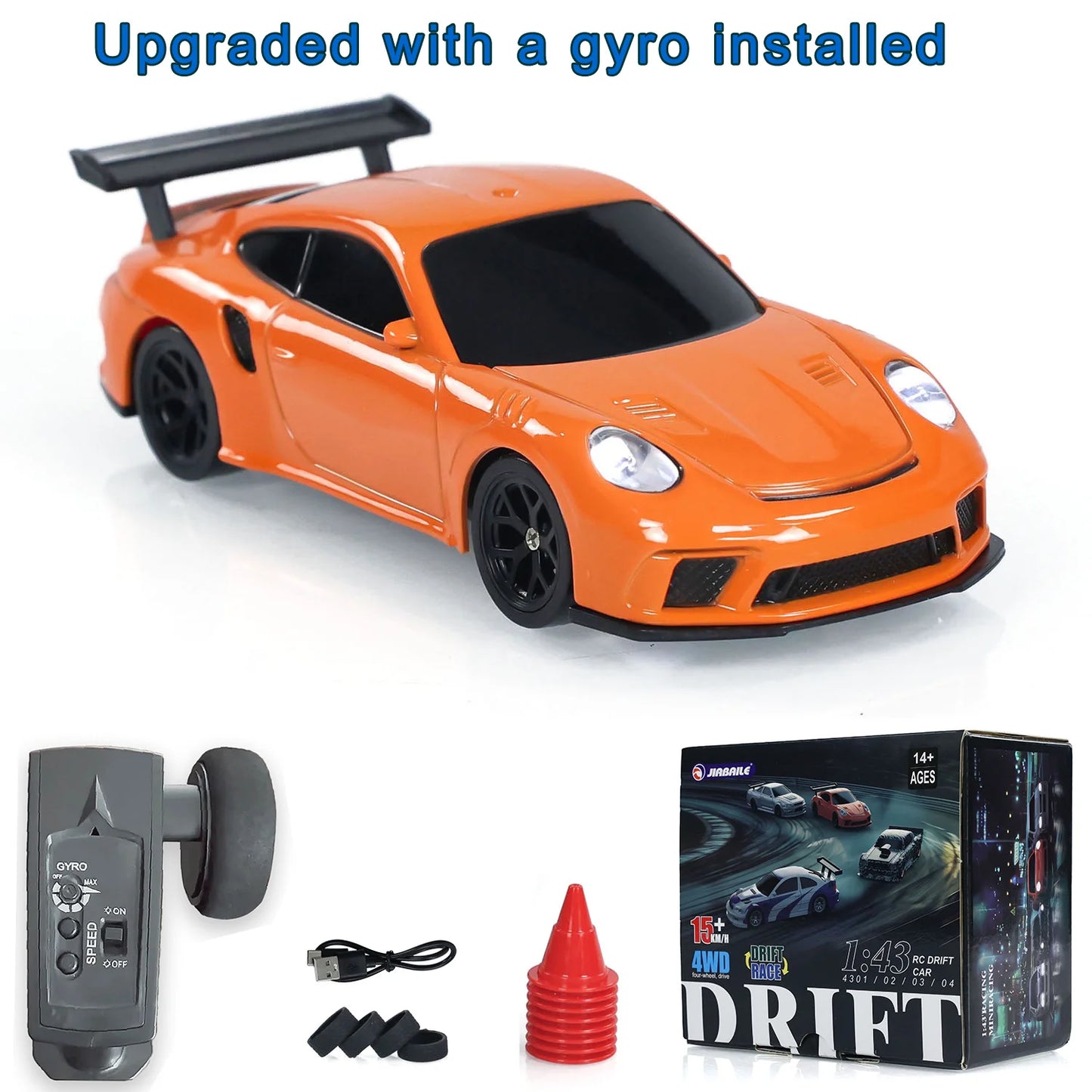 US Stock Gyro 1/43 RC Drifting Car Racing RTR 4WD High Speed Radio Control Model 2.4G Drift Race Cars Vehicle Toys Boys Gifts
