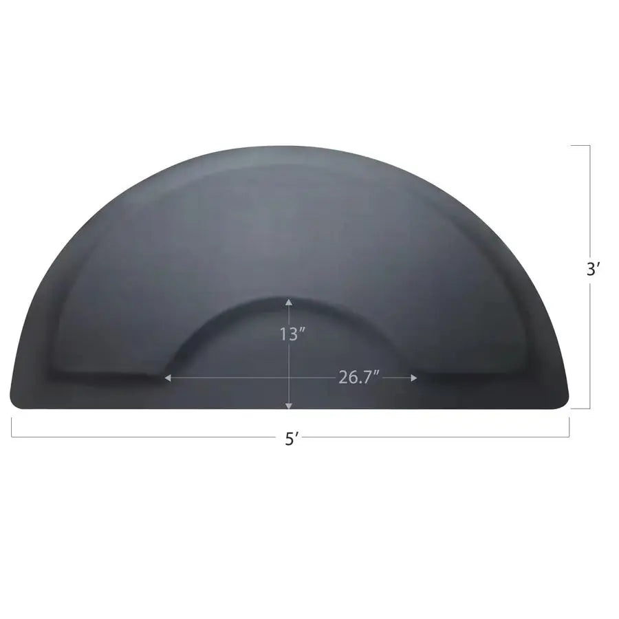 Salon Chair Mat 3x5 AntiFatigue Salon Floor Mat Black SemiCircle 5 8 Thick