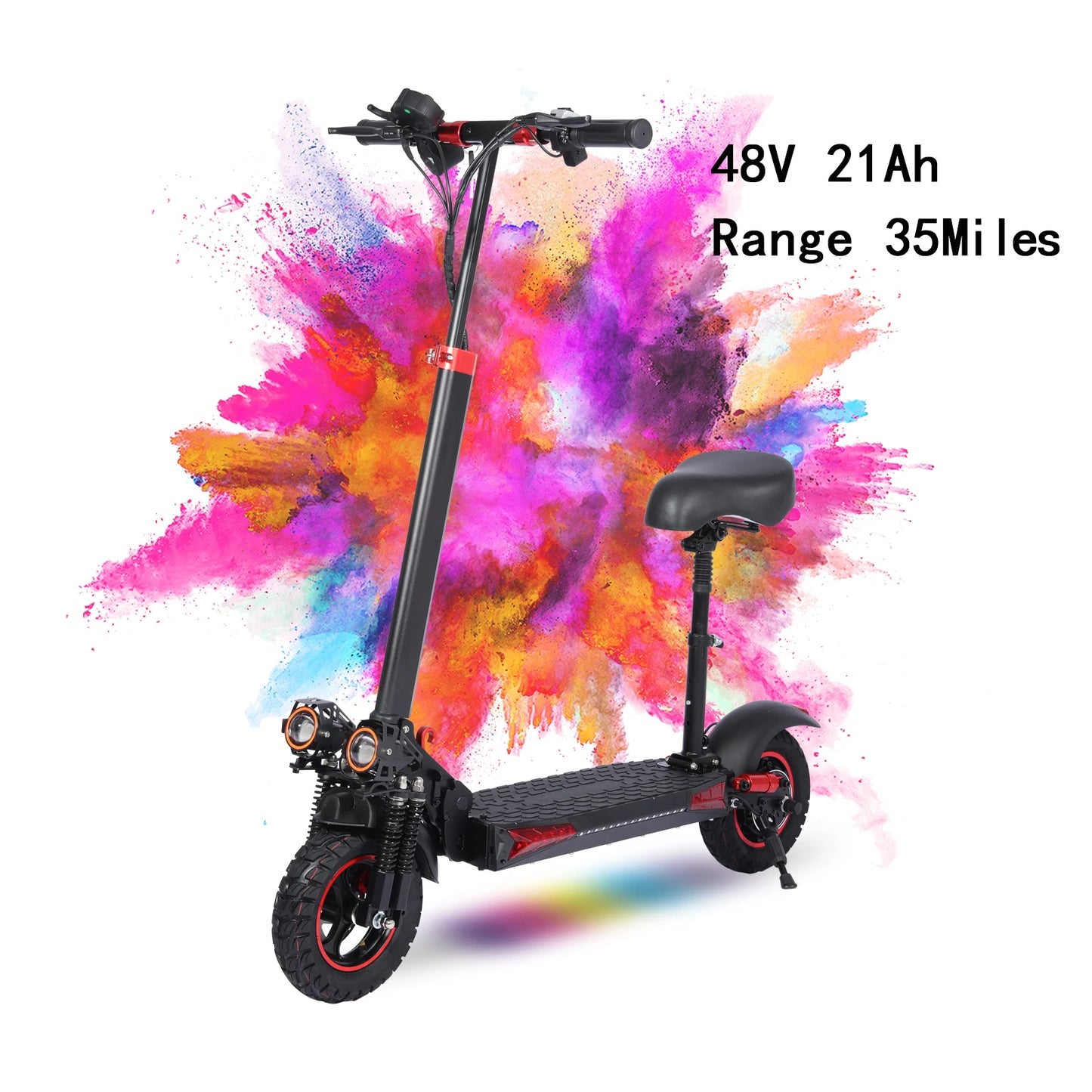 FREEBOY 1200W Off-road Electric Scooter with Seat, 48V 21Ah/18Ah Battery, Max speed 30Mph, Foldable Commuter E-scooter