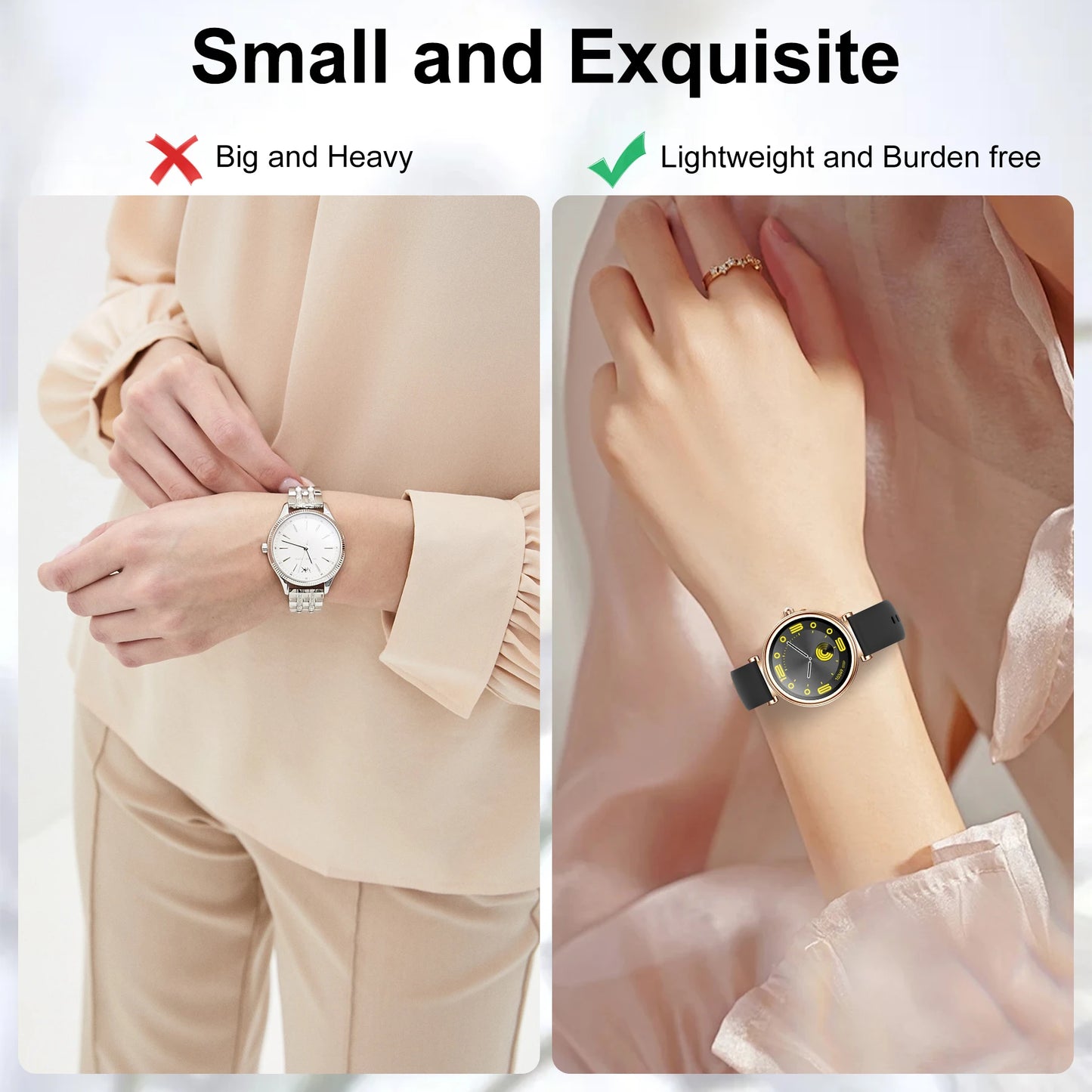 1.3'' Smart Watch(Wireless Calls),Fitness Smartwatch for iPhone/Android with Sport Modes, Women Functions/Free Watch Faces