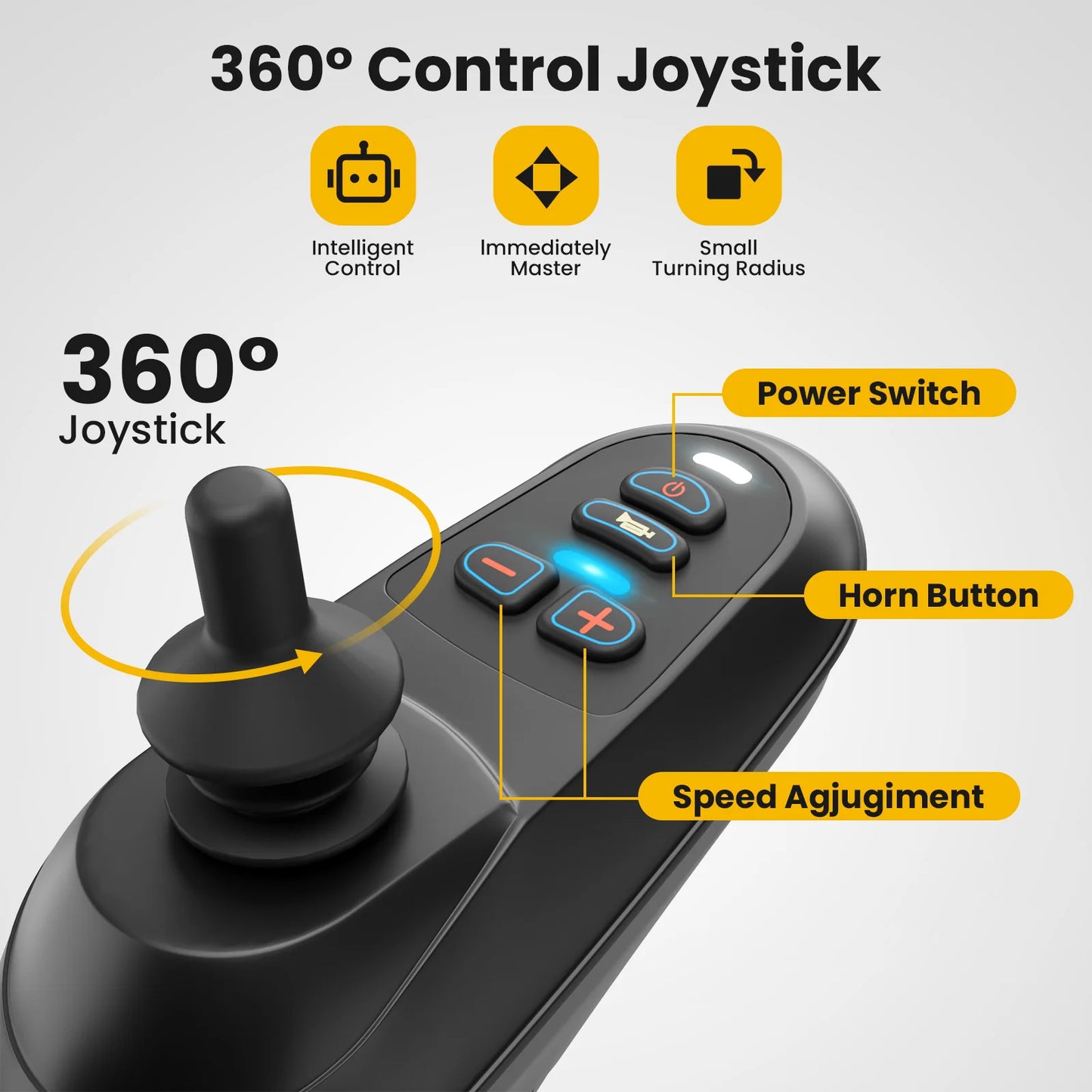 Foldable Electric Wheelchair for Adults 15 Miles Long Travel Range Power Wheelchair Motorized Wheelchair for Seniors Portable