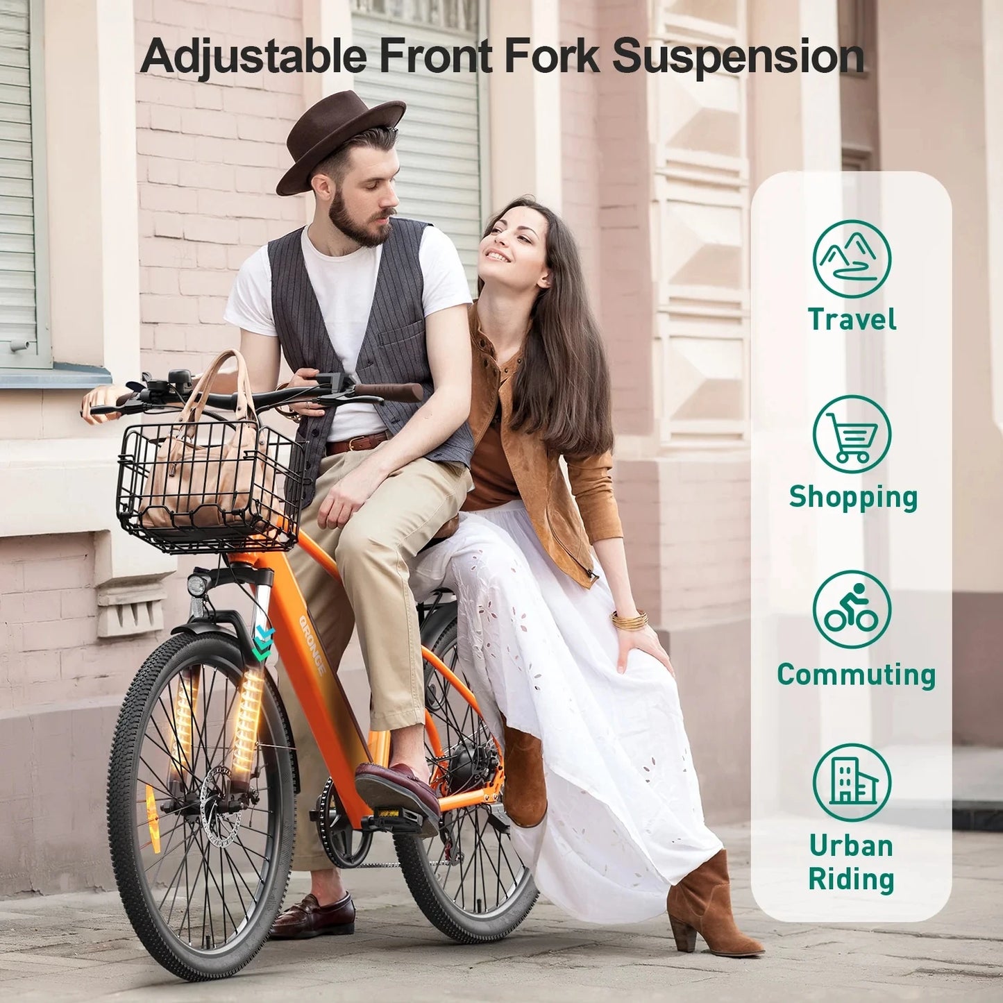 Electric Bike for Adults 1000W Peak, 460Wh Battery Max 70 Miles Electric Bike, 7 Speed & 5 Riding Modes 26 Inch E Bike 25MPH Max