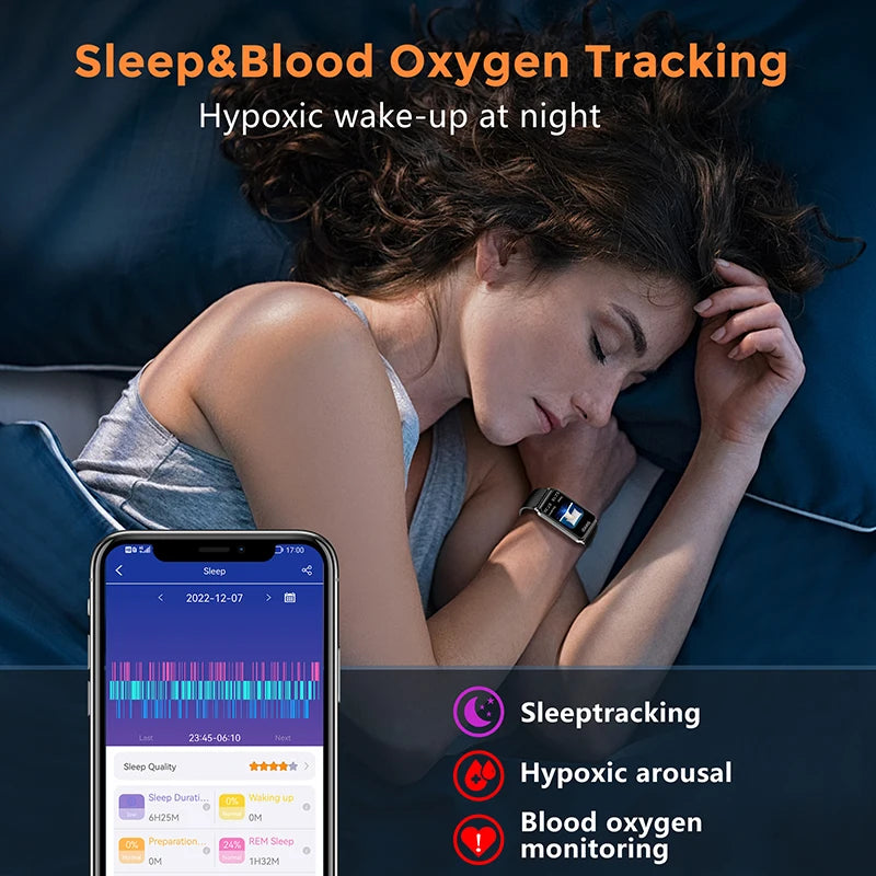 2025 New Smart Watch For Men Women 1.47'' ECG Heart Rate Alert Blood Pressure SpO2 Sleep Monitor Fitness Tracker Sports Watch