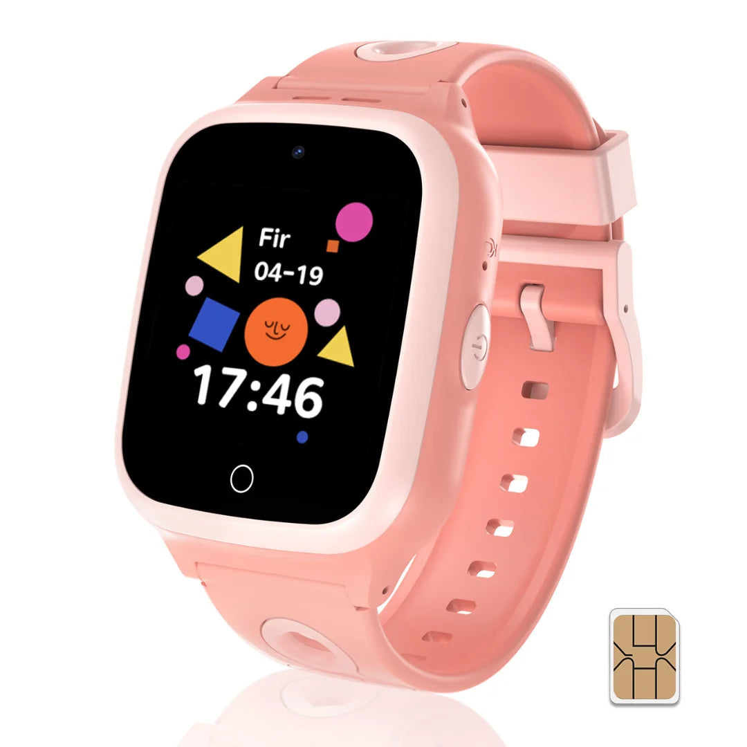 4G Smart Watch for Kids, with 30-Day Free Unlimited Plan, Video Call, Voice Chat, GPS, Kids Watch with SIM Card, Gift for Child